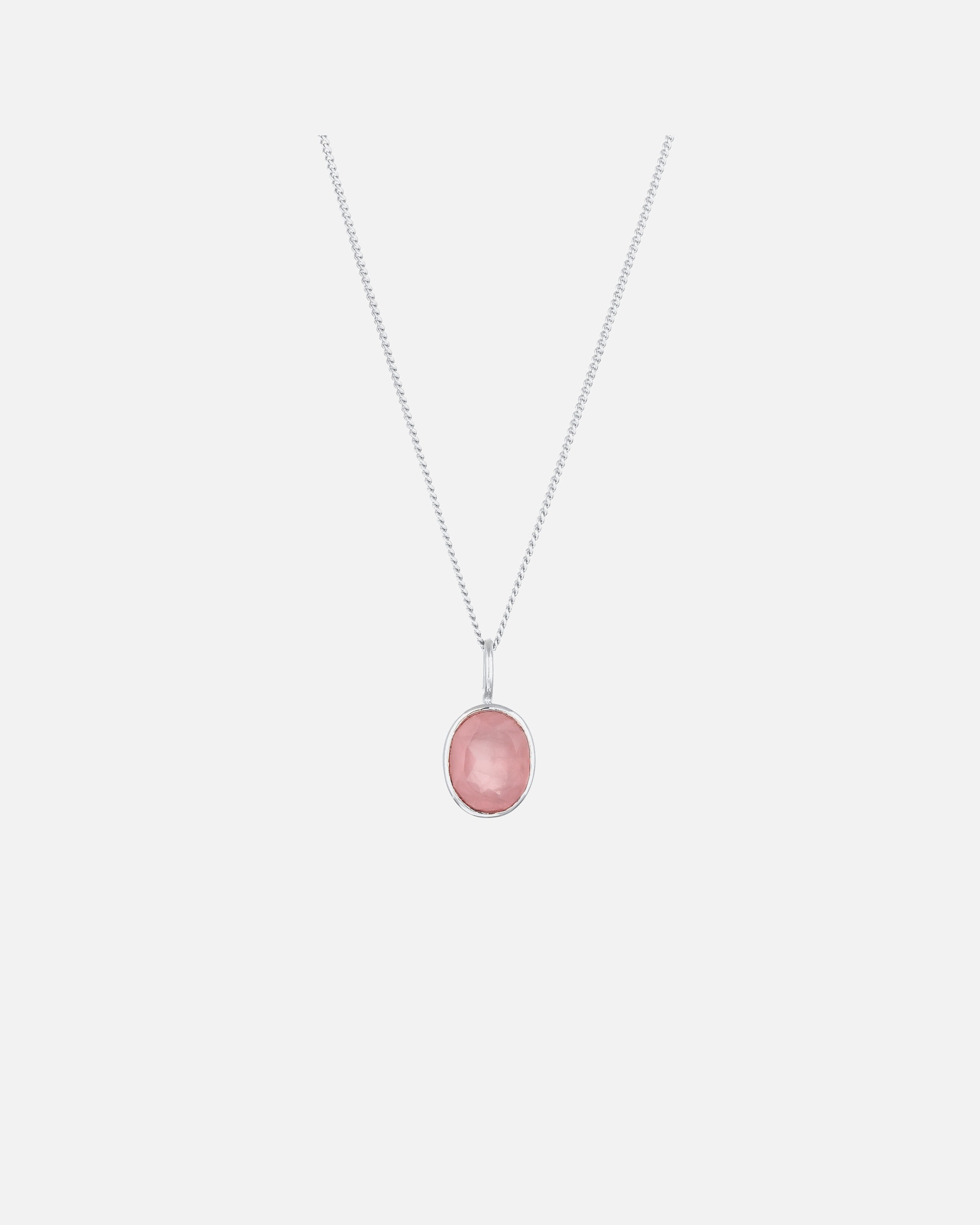 Halskette für Weiblich Elli Anhänger Quarz Rosé 925 Sterling Silber Silber
