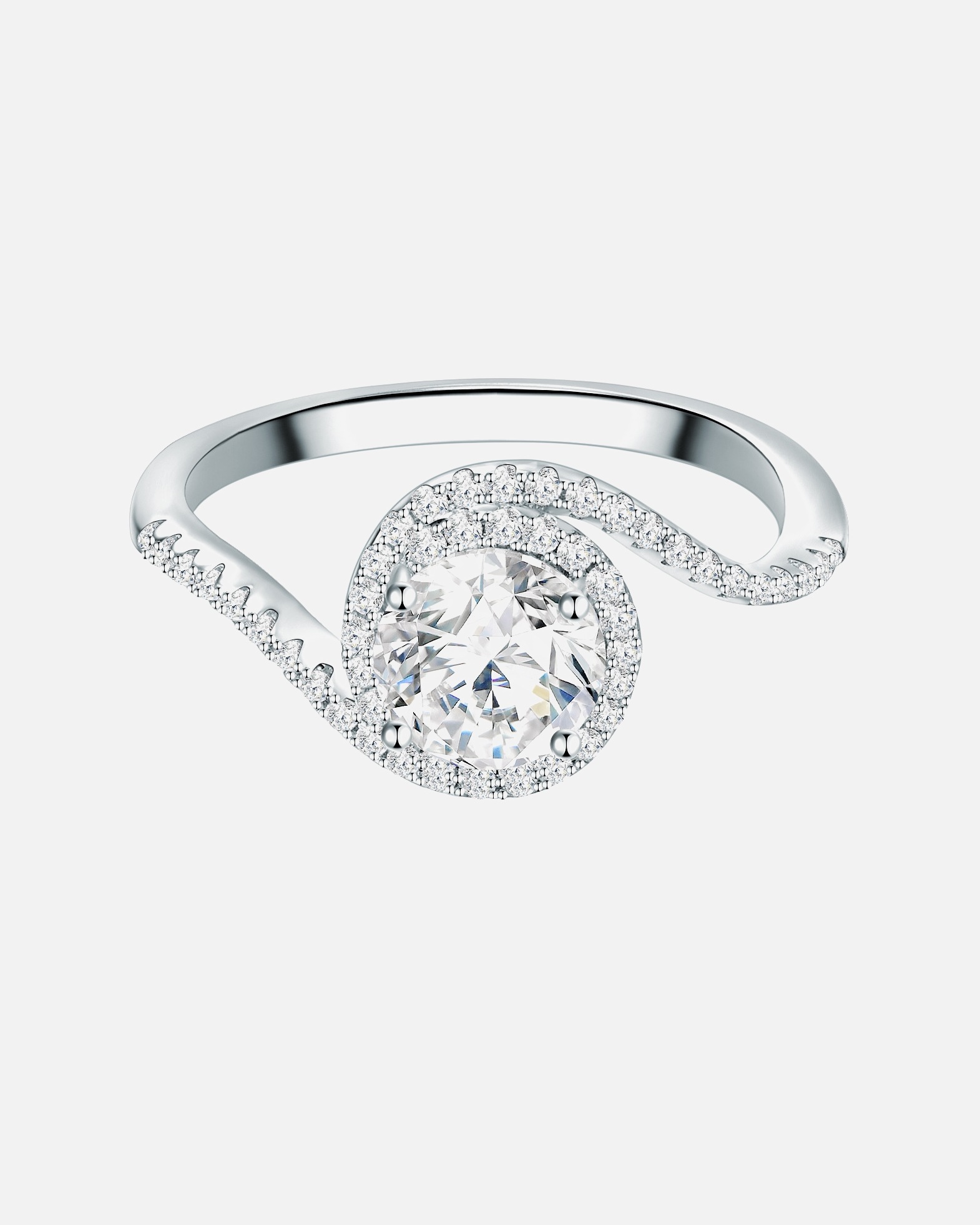 Ring für Weiblich Trilani Ring Sterling Silber Zirkonia in Silber 52