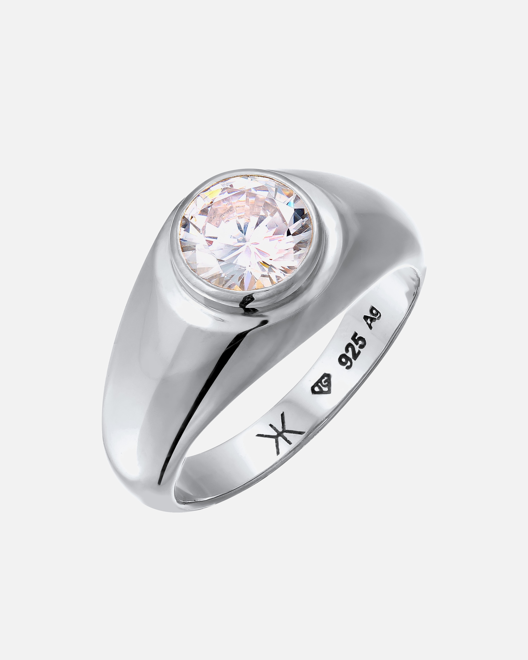 Ring für Männlich KUZZOI Zirkonia Weiß Diamantschliff 925 Sterling Silber Unisex 54