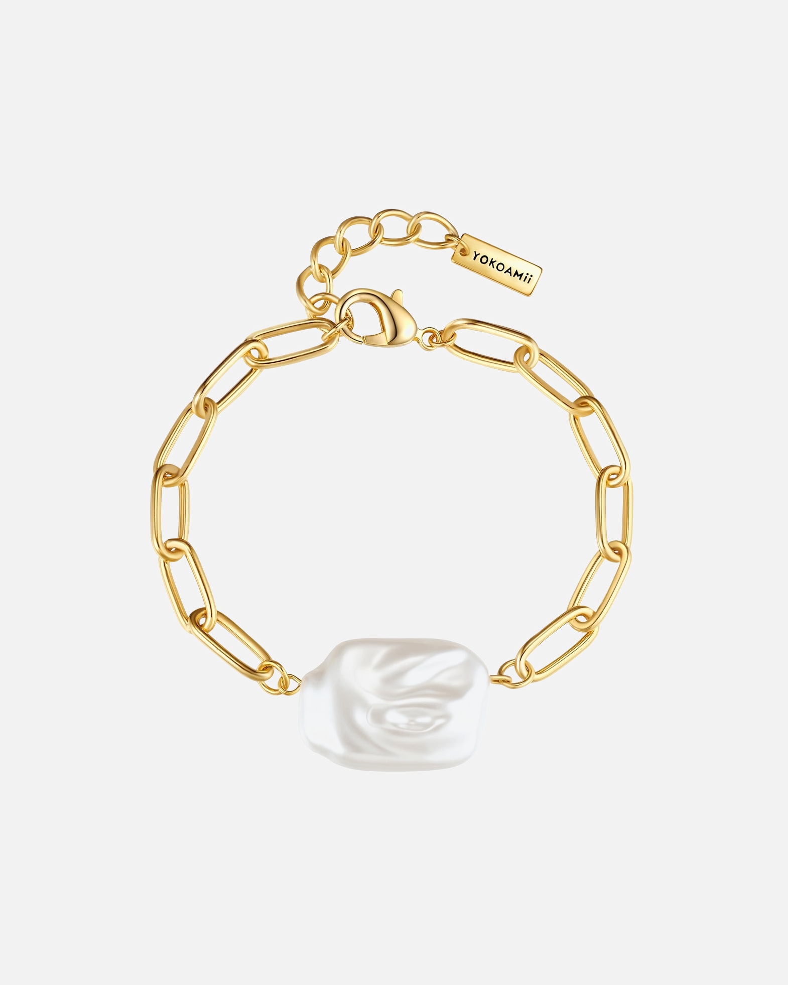 Armband für Weiblich Yokoamii Armband aus Metall-Legierung in Gelbgold mit Perle (synth.) 1 Stück