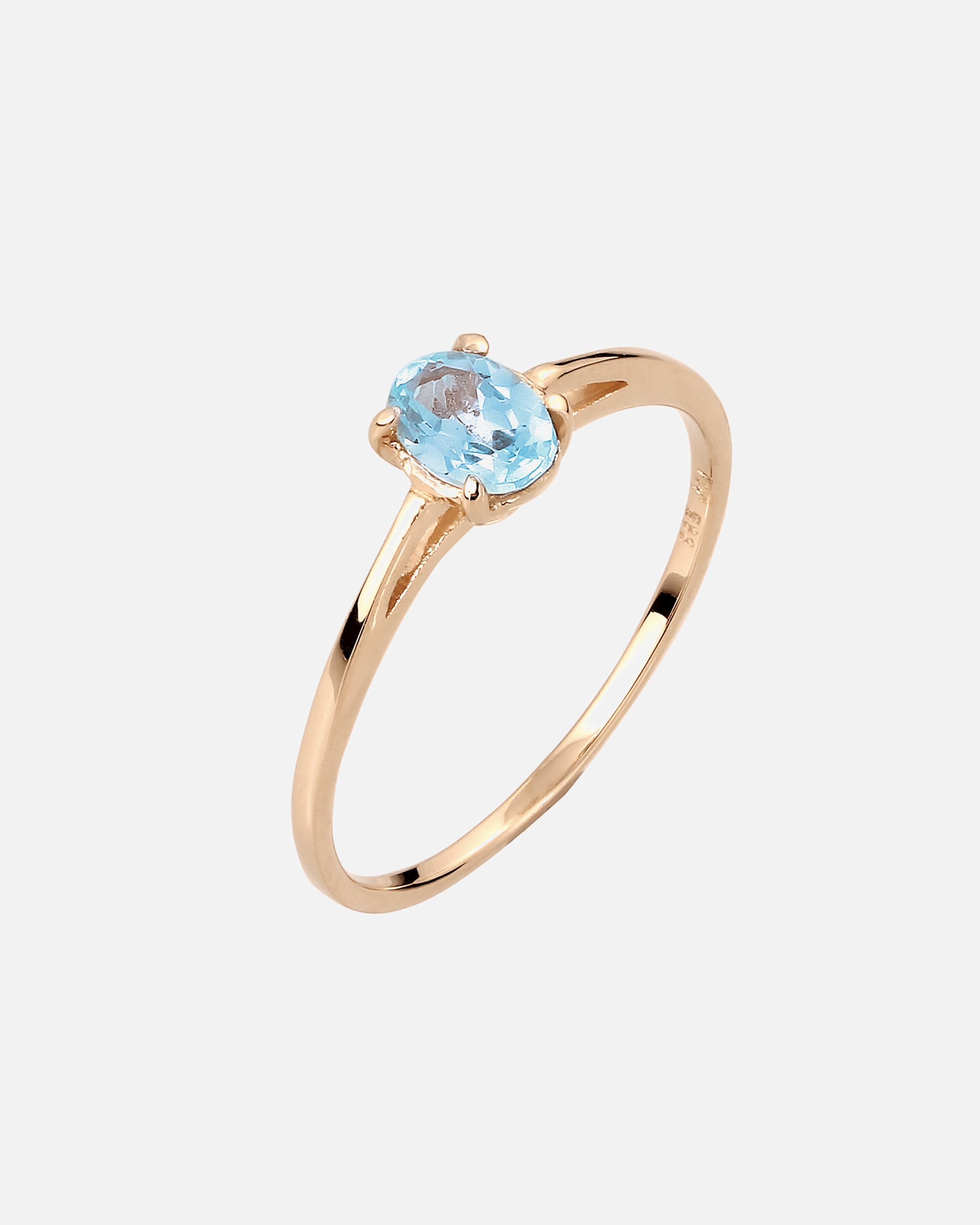 Ring für Weiblich Elli PREMIUM Verlobungsring Topas Hellblau 585 Gelbgold 52