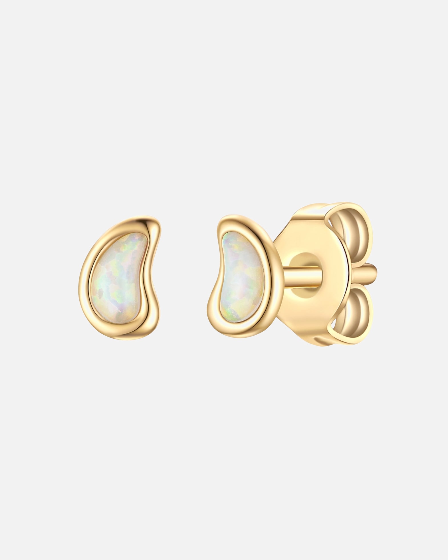 Ohrringe für Weiblich Glanzstücke München Ohrstecker aus Sterling Silber in Gelbgold mit Opal 1 Stück