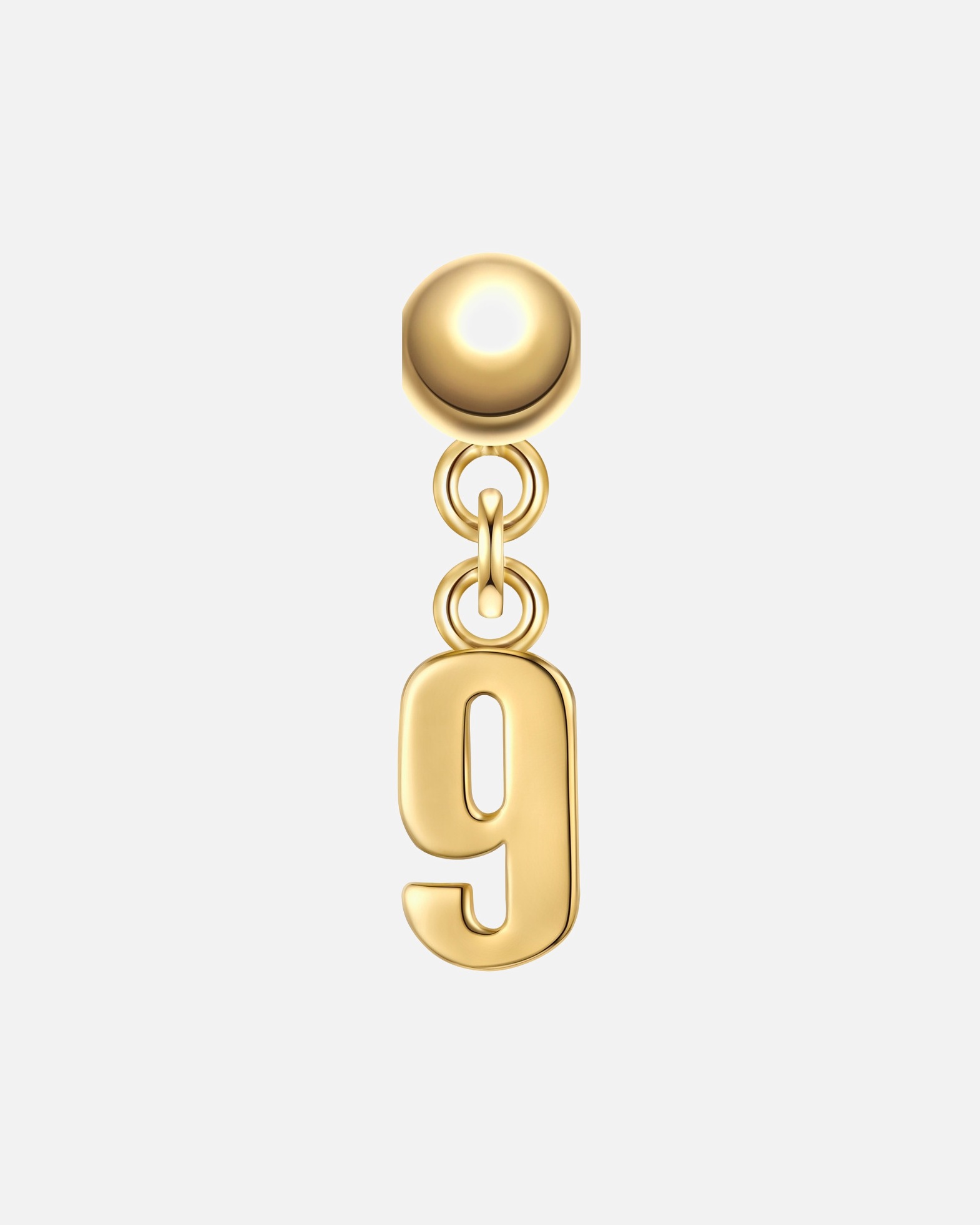 Schmuckanhänger für Weiblich Glanzstücke München Charm Ziffer 9 aus Sterling Silber in Gelbdold 15,4 mm