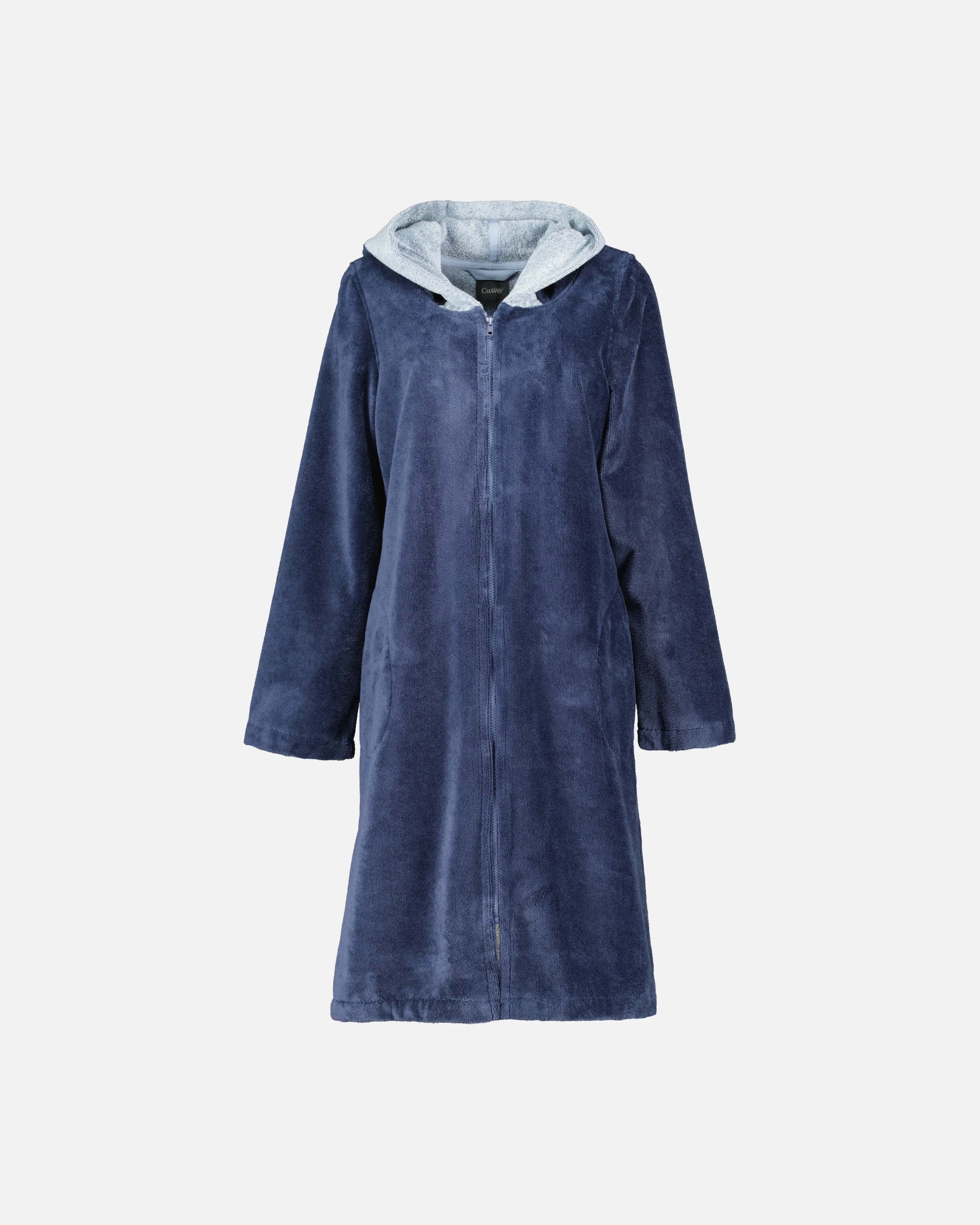 Bademantel für Unisex Cawö Cawö Bademäntel Damen Kurzmantel mit Kapuze Kapuze 841 sea - 10 1 Stück