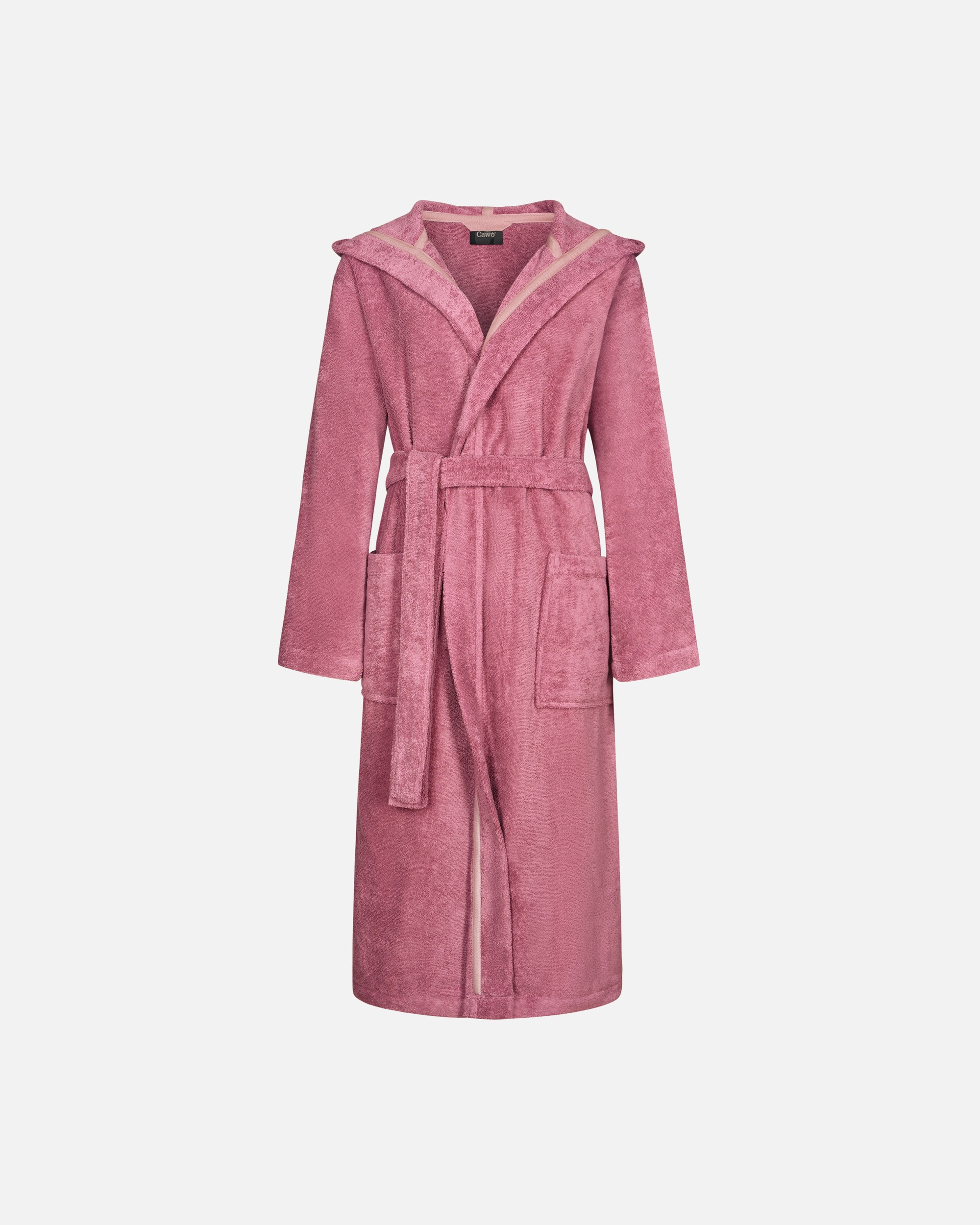 Bademantel für Unisex Cawö Cawö Bademäntel Damen Kapuze Luxury Basics Kapuze 827 blush - 22 XL
