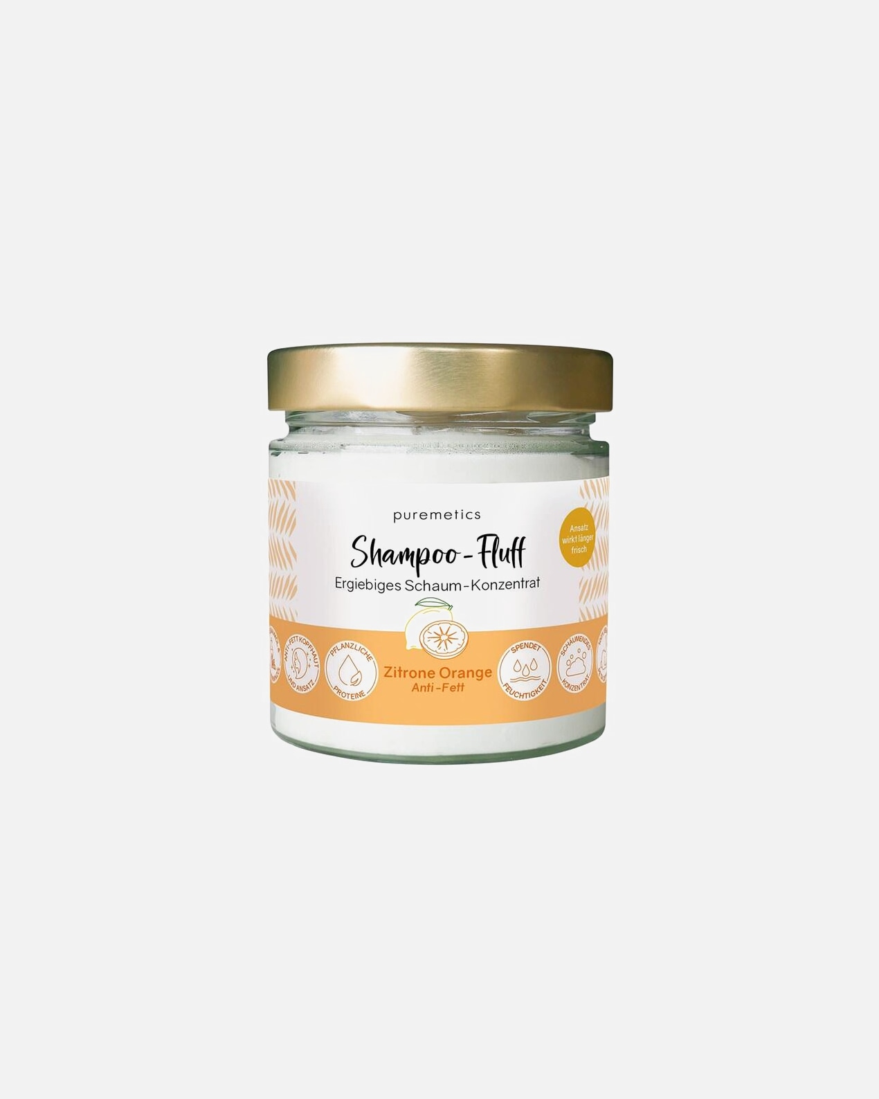 Shampoo für Unisex puremetics Anti-Fett Shampoo-Fluff ‘Zitrone Orange‘ 150 g