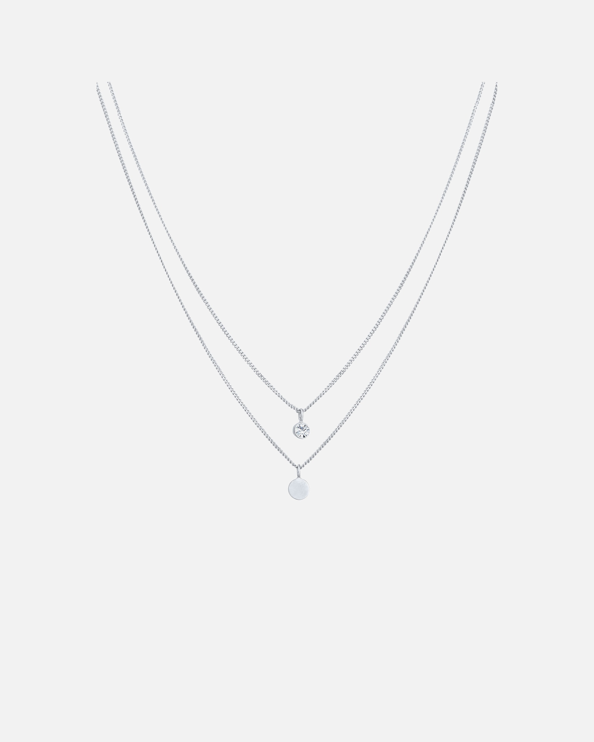 Halskette für Weiblich Elli Layer Plättchen 925 Silber rose-vergoldet, mit Kristallen von Swarovski® 1 Stück