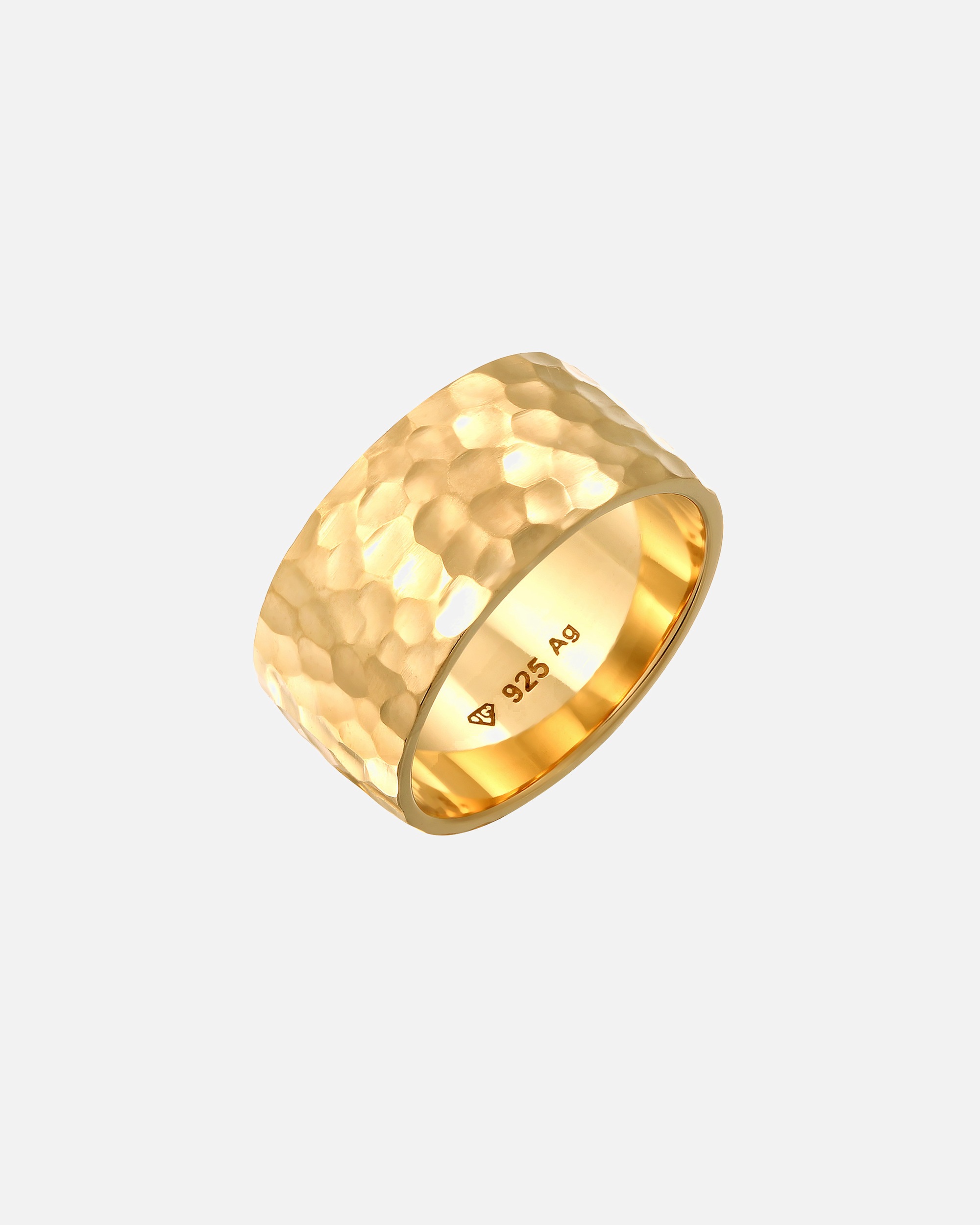 Ring für Weiblich Elli Basic Bandring Gehämmert Trend Cool 925 Silber 58