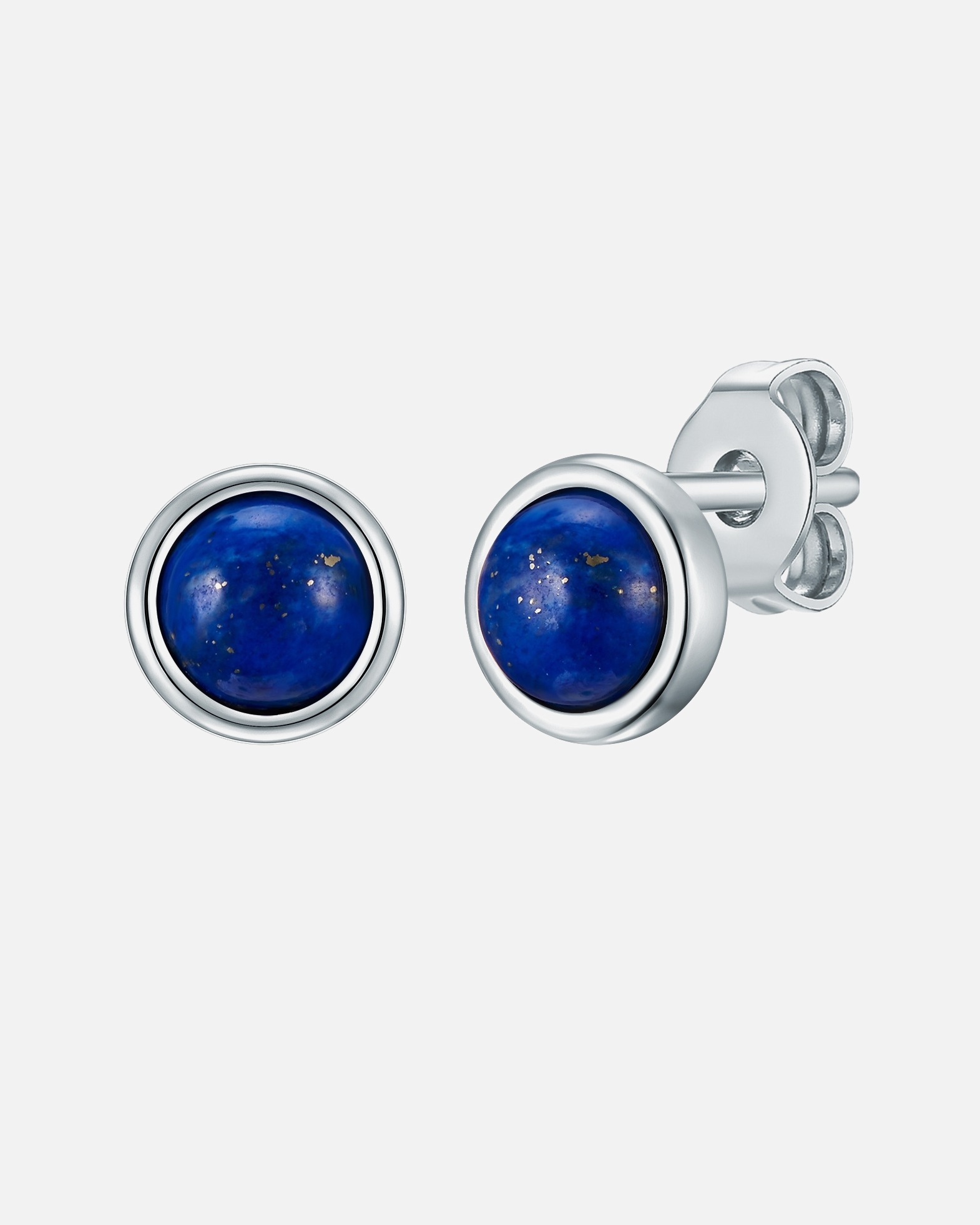 Ohrringe für Weiblich Rafaela Donata Ohrstecker aus Sterling Silber in Silber mit Lapislazuli 6,7 mm