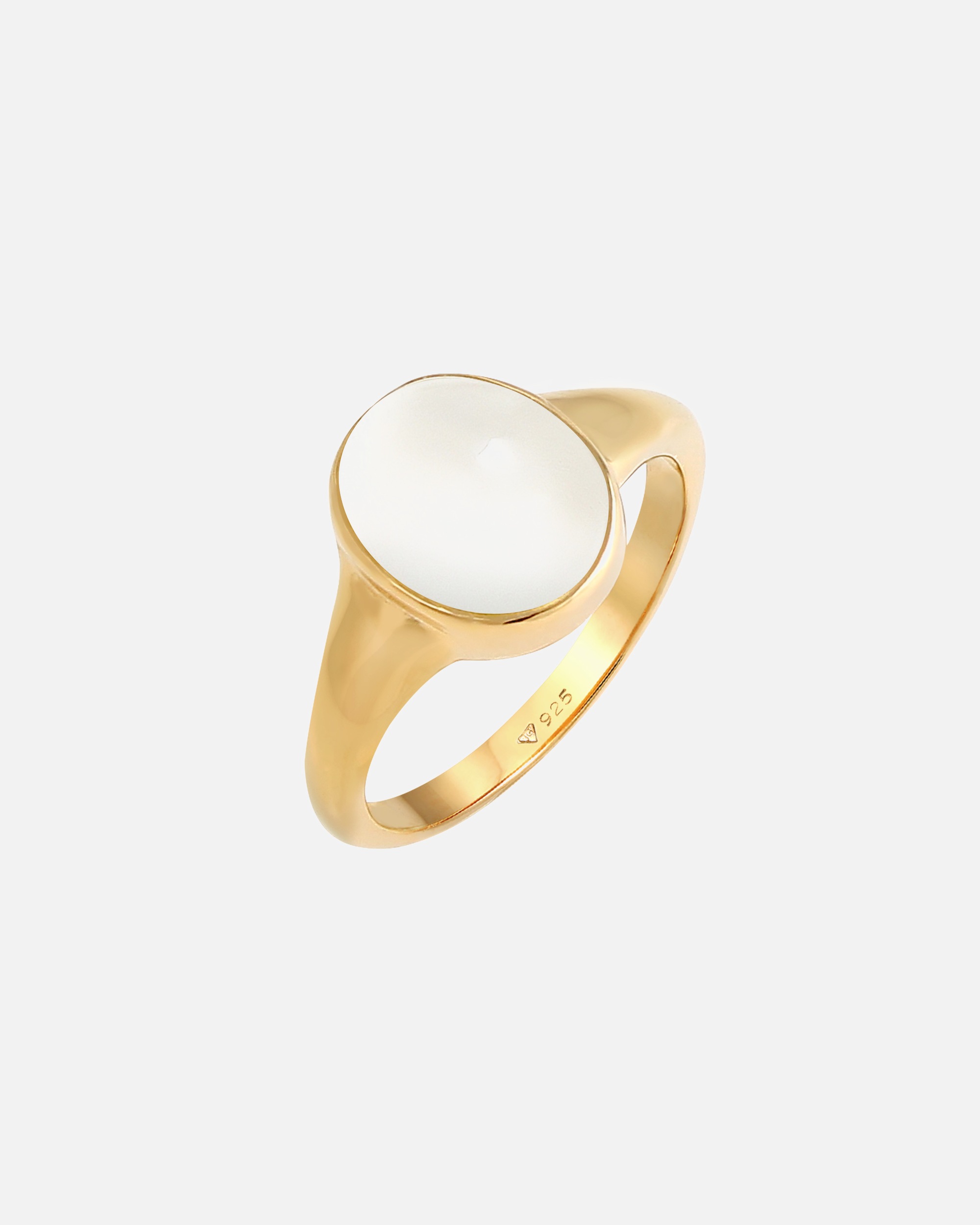 Ring für Weiblich Elli Siegelring Mondstein Oval 925 Silber 52