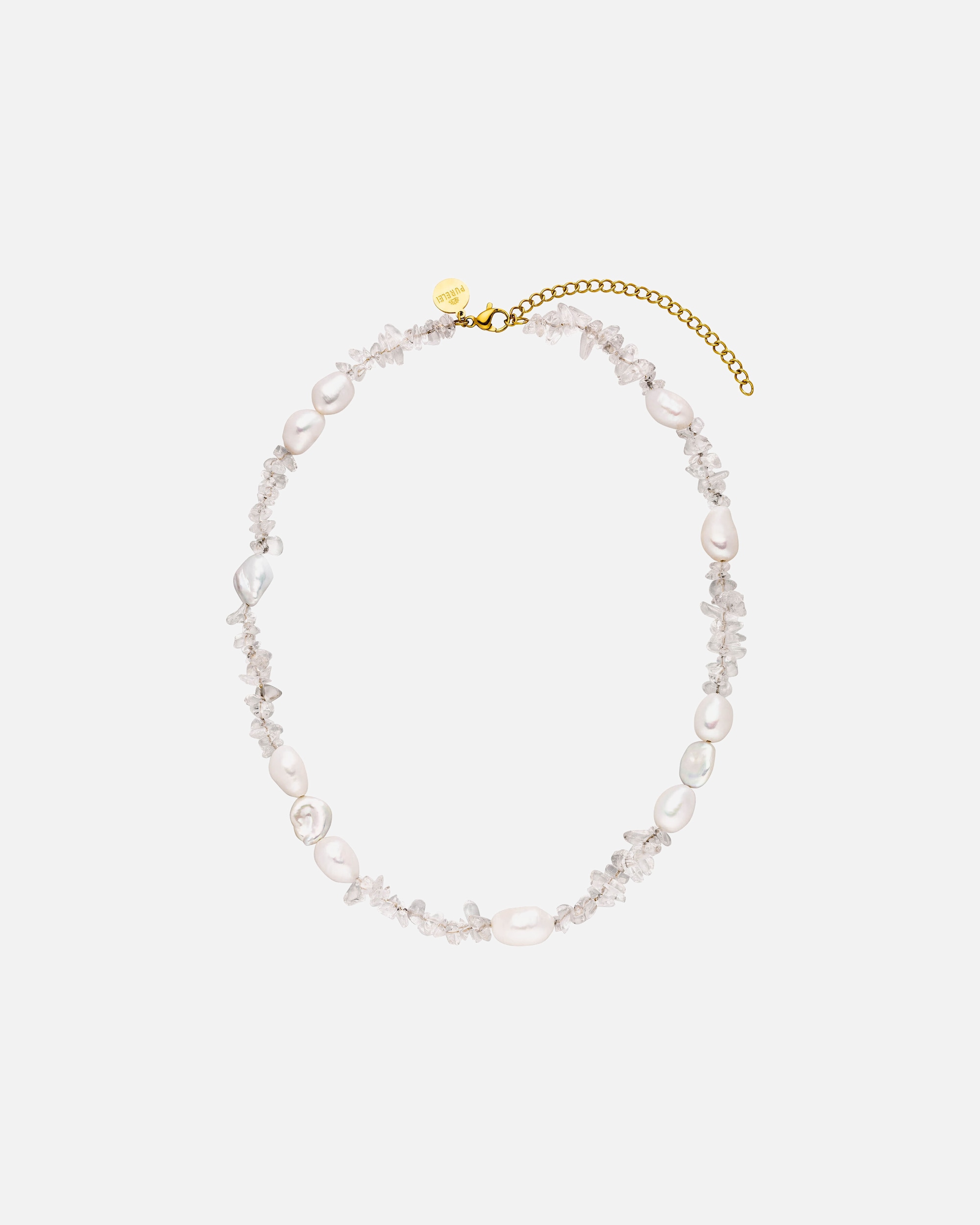 Halskette für Weiblich Purelei Crystal Wave Kette 100% Edelstahl Gold