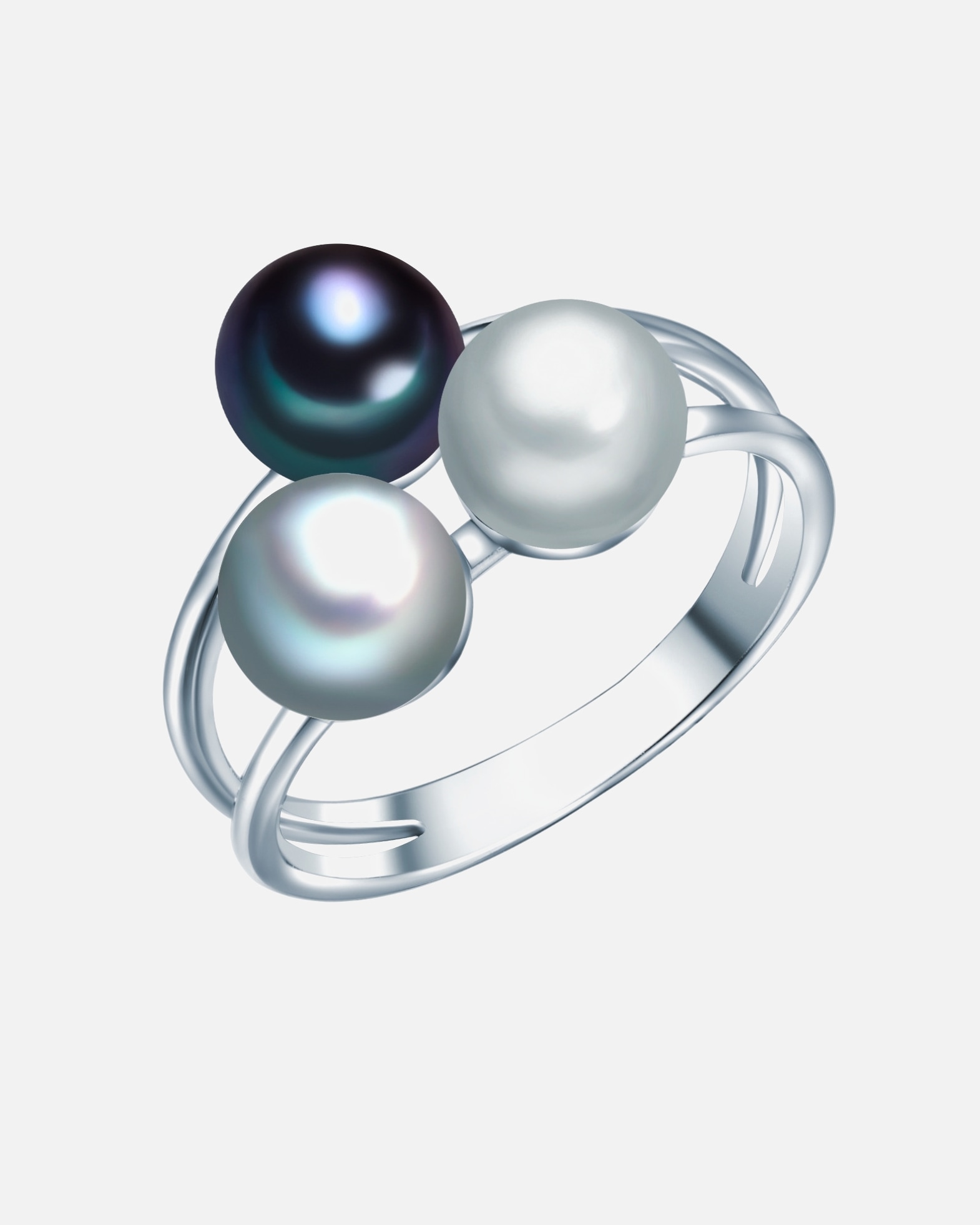 Ring für Weiblich Valero Pearls Perlen-Ring aus Sterling Silber in silber mit Süßwasser-Zuchtperle 54