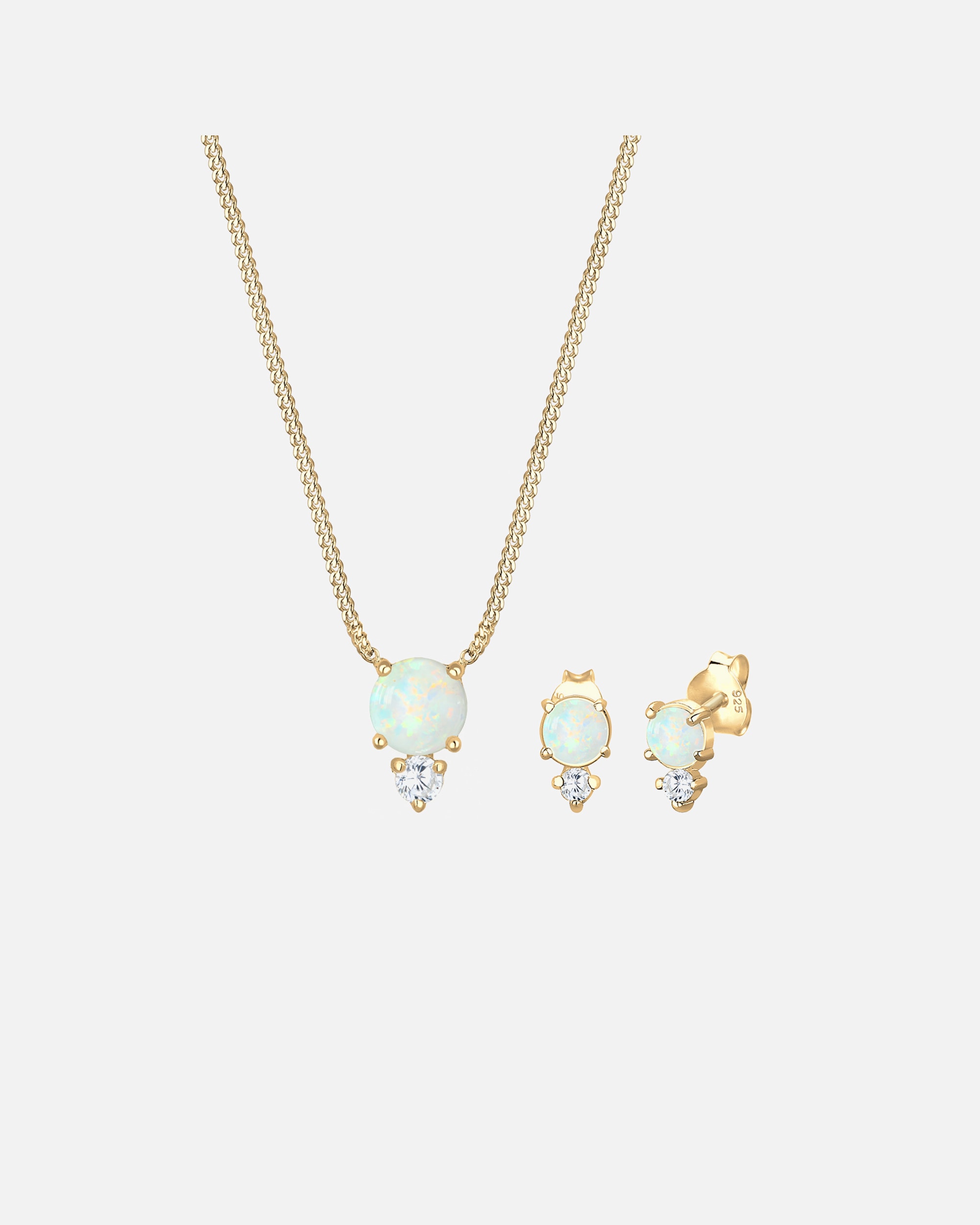 Schmuckset für Weiblich Elli Geo Zirkonia Synthetischer Opal Trend 925 Silber 1 Stück