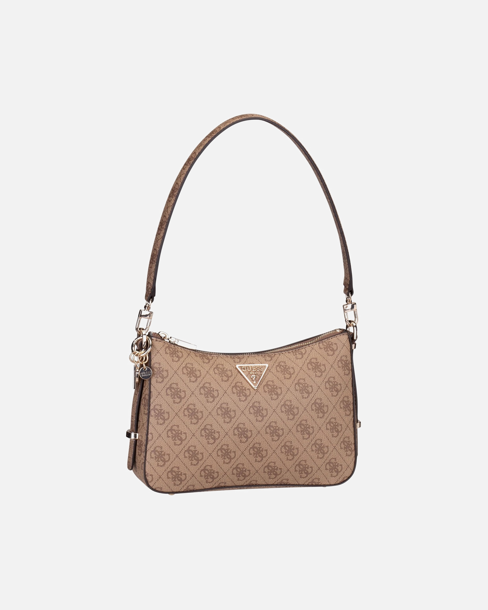Umhängetasche für Weiblich GUESS Handtasche Eco Erica Top Zip Latte Logo