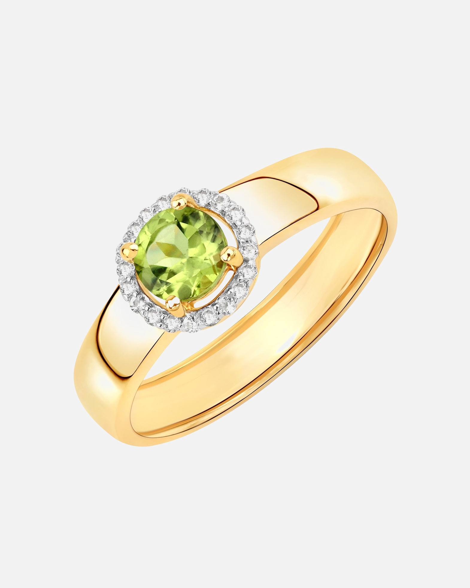 Ring für Weiblich Rafaela Donata Ring Sterling Silber Peridot in Gelbgold 50