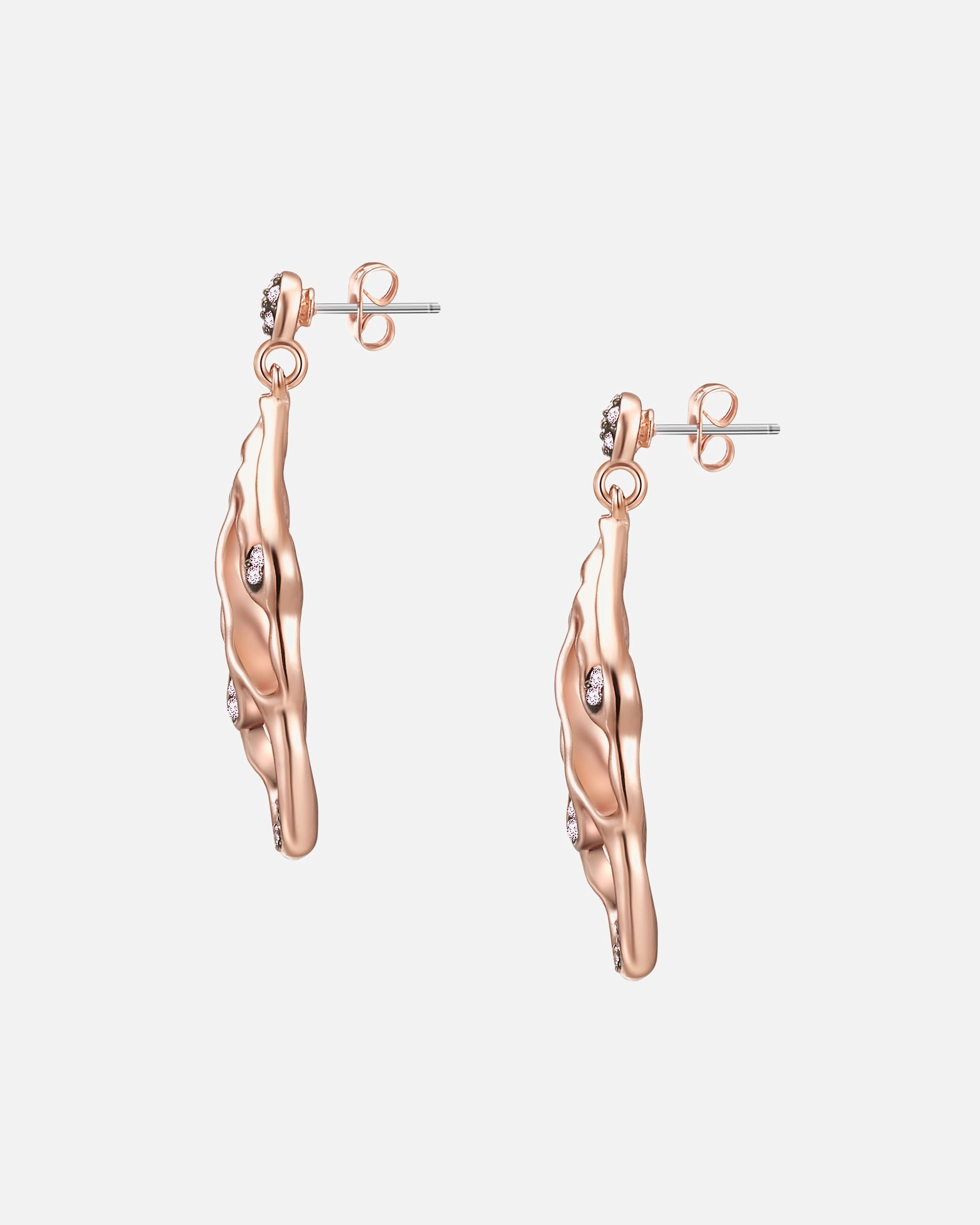 Ohrringe für Weiblich Lulu & Jane Ohrstecker Metall-Legierung verziert mit Kristallen von Swarovski® in Roségold/Schwarz 1 Stück