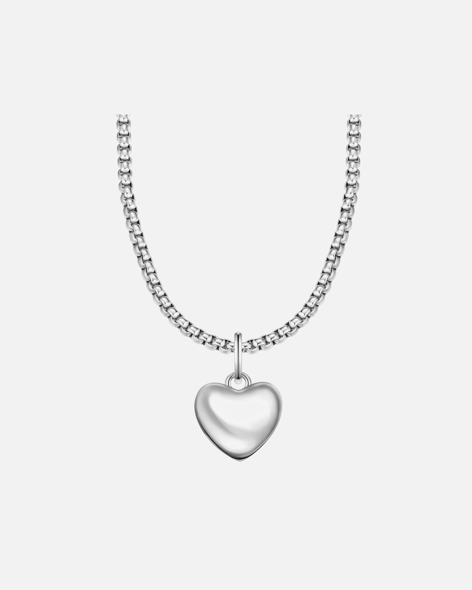 Halskette für Weiblich Halskette Herz aus Messing in silber 40,0 cm Basiskette + 5,0 cm Verlängerung