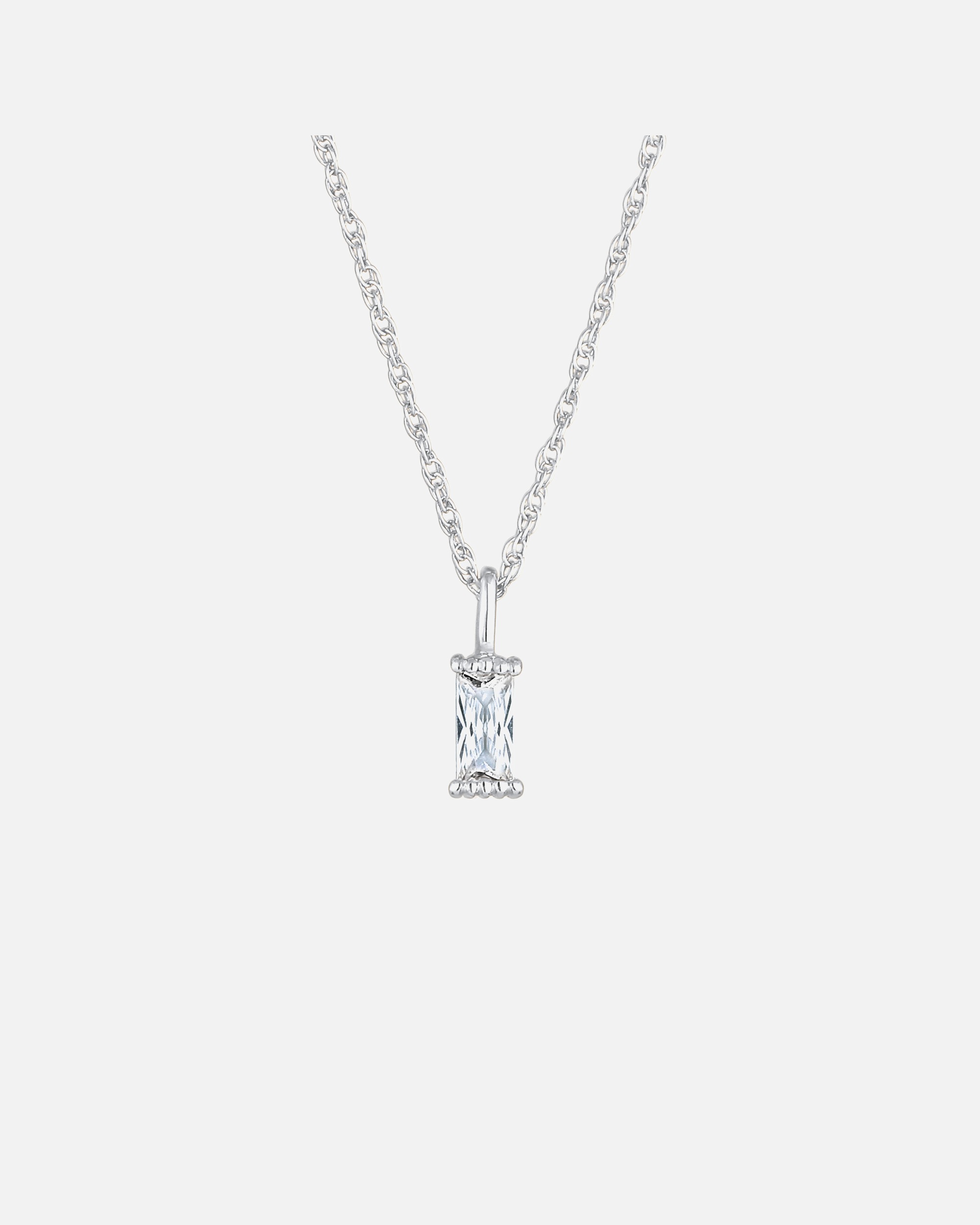 Halskette für Weiblich Elli Gedreht Solitär Zirkonia Rechteck 925 Silber 1 Stück