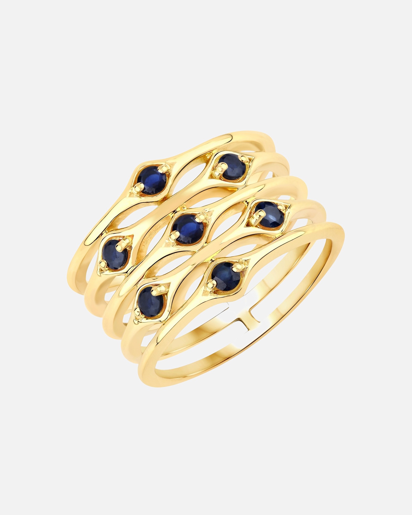 Ring für Weiblich Rafaela Donata Ring Sterling Silber Saphir in Gelbgold 60