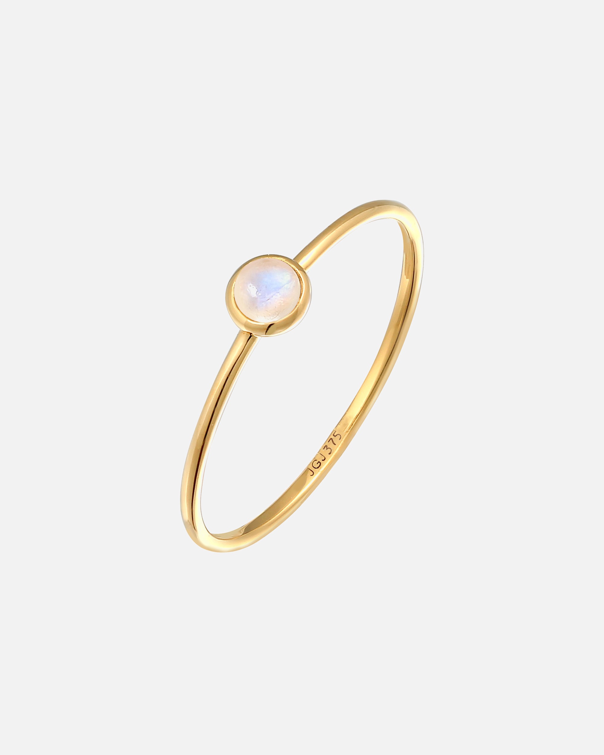 Ring für Weiblich Elli PREMIUM Solitär Mondstein Edelstein 375 Gelbgold 52