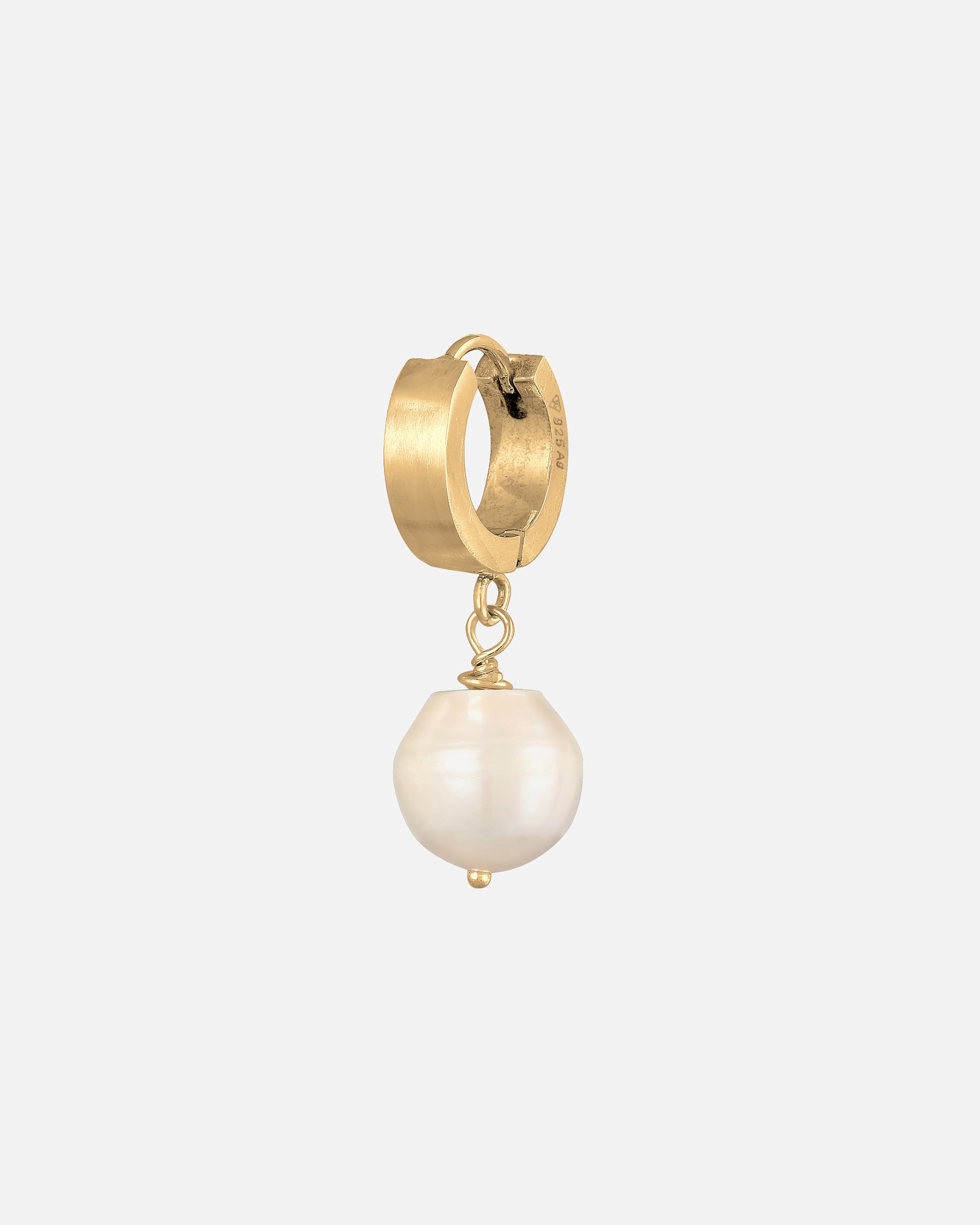 Ohrringe für Männlich KUZZOI Herren Single Creole mit Perle 925 Sterling Silber 1 Stück