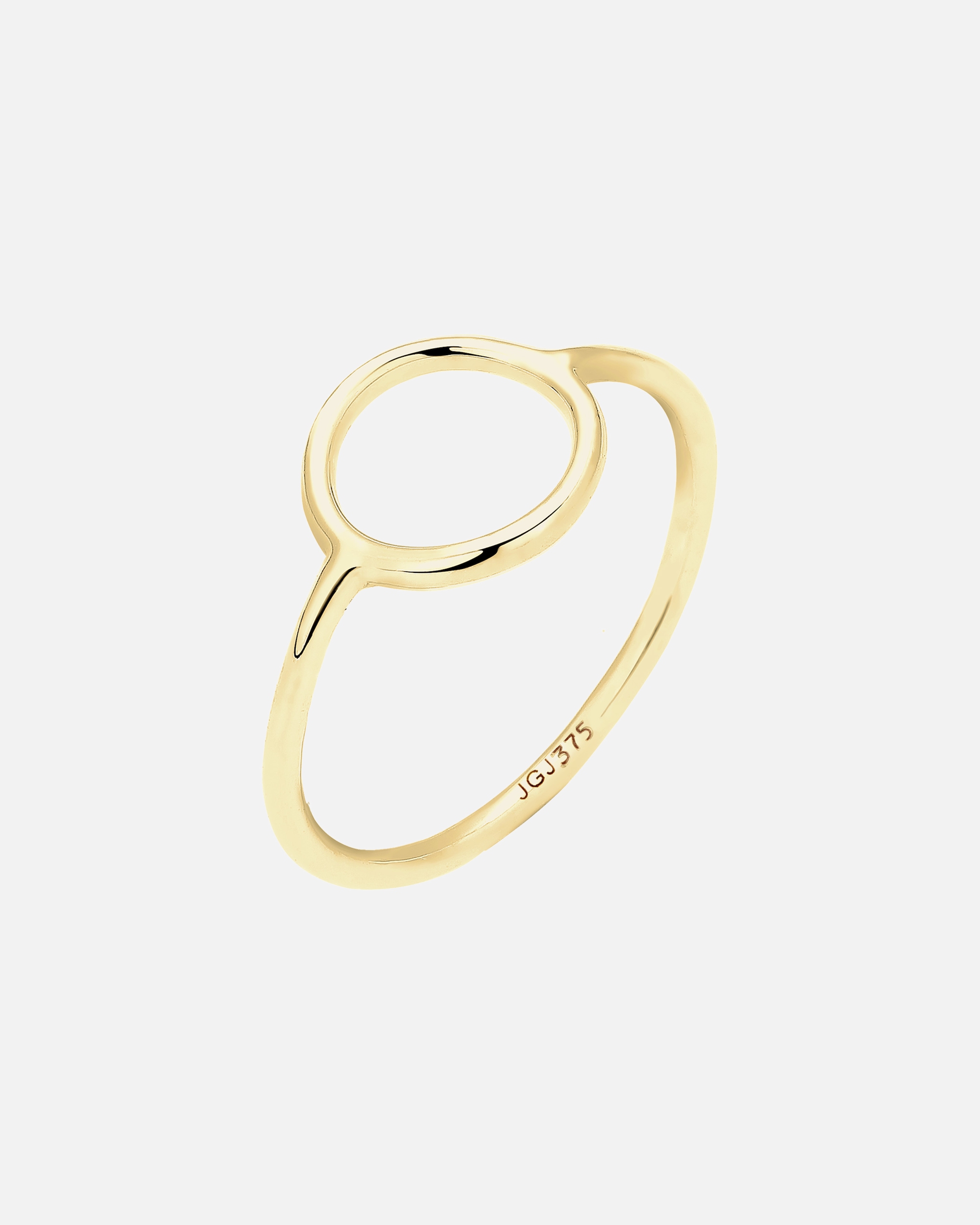 Ring für Weiblich Elli PREMIUM Geo Trend Look Kreis Statement 375 Gelbgold 56
