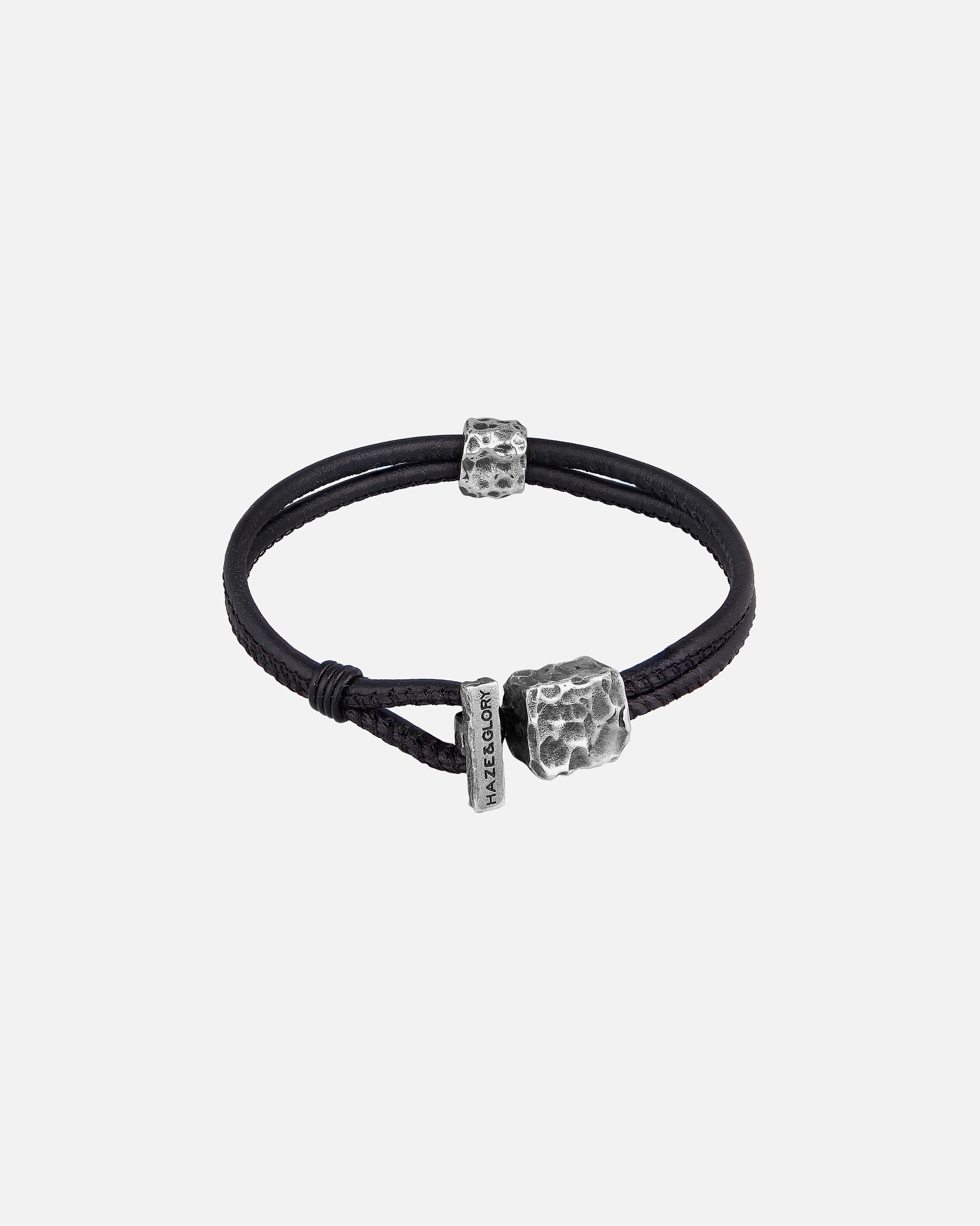 Armband für Männlich Haze & Glory Default Brand Line Leder Vintage Look - Daily Dan 925 Sterling Silber 23