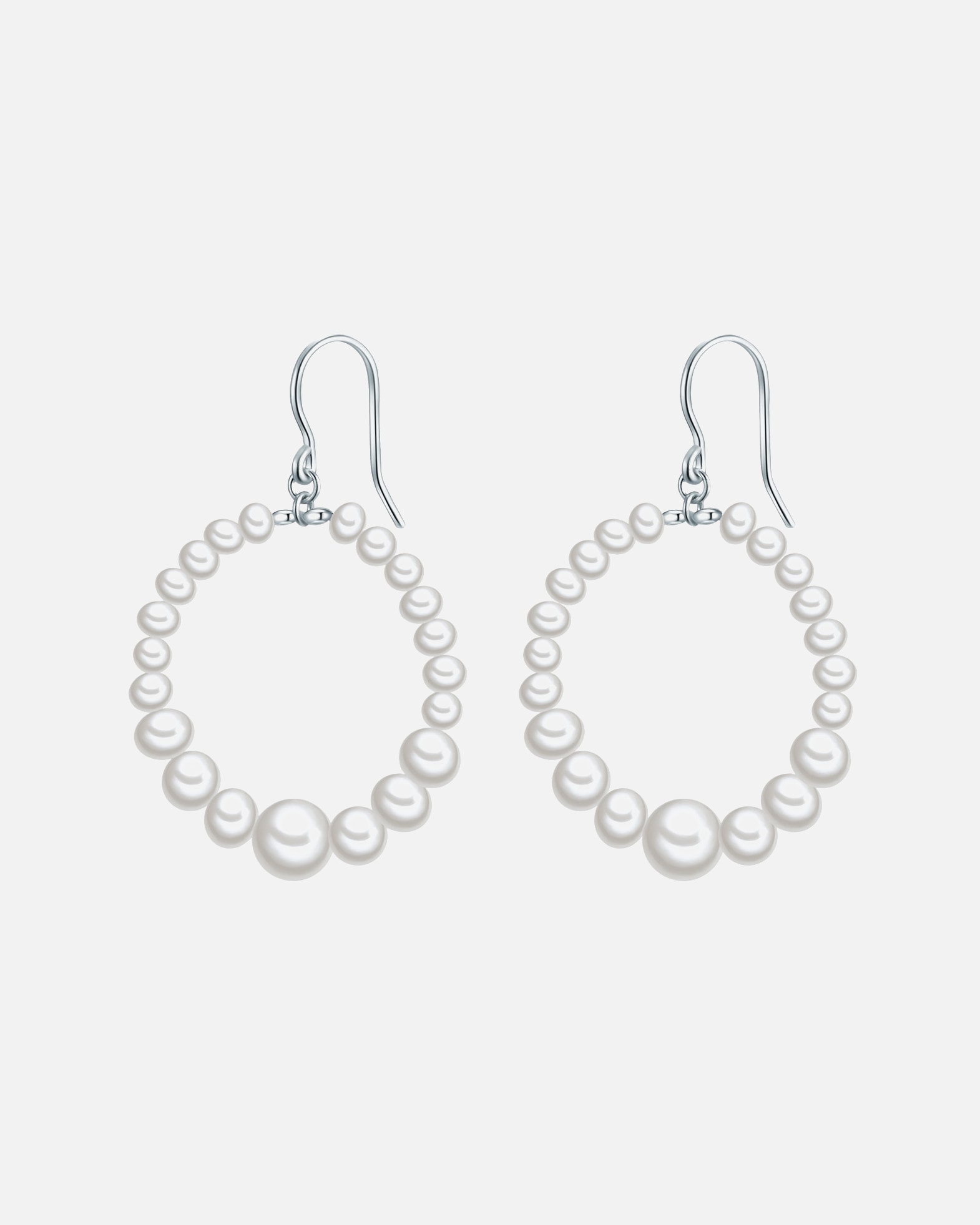 Ohrringe für Weiblich Valero Pearls Perlen-Ohrhänger Sterling Silber Süßwasser-Zuchtperle in Silber 1 Stück