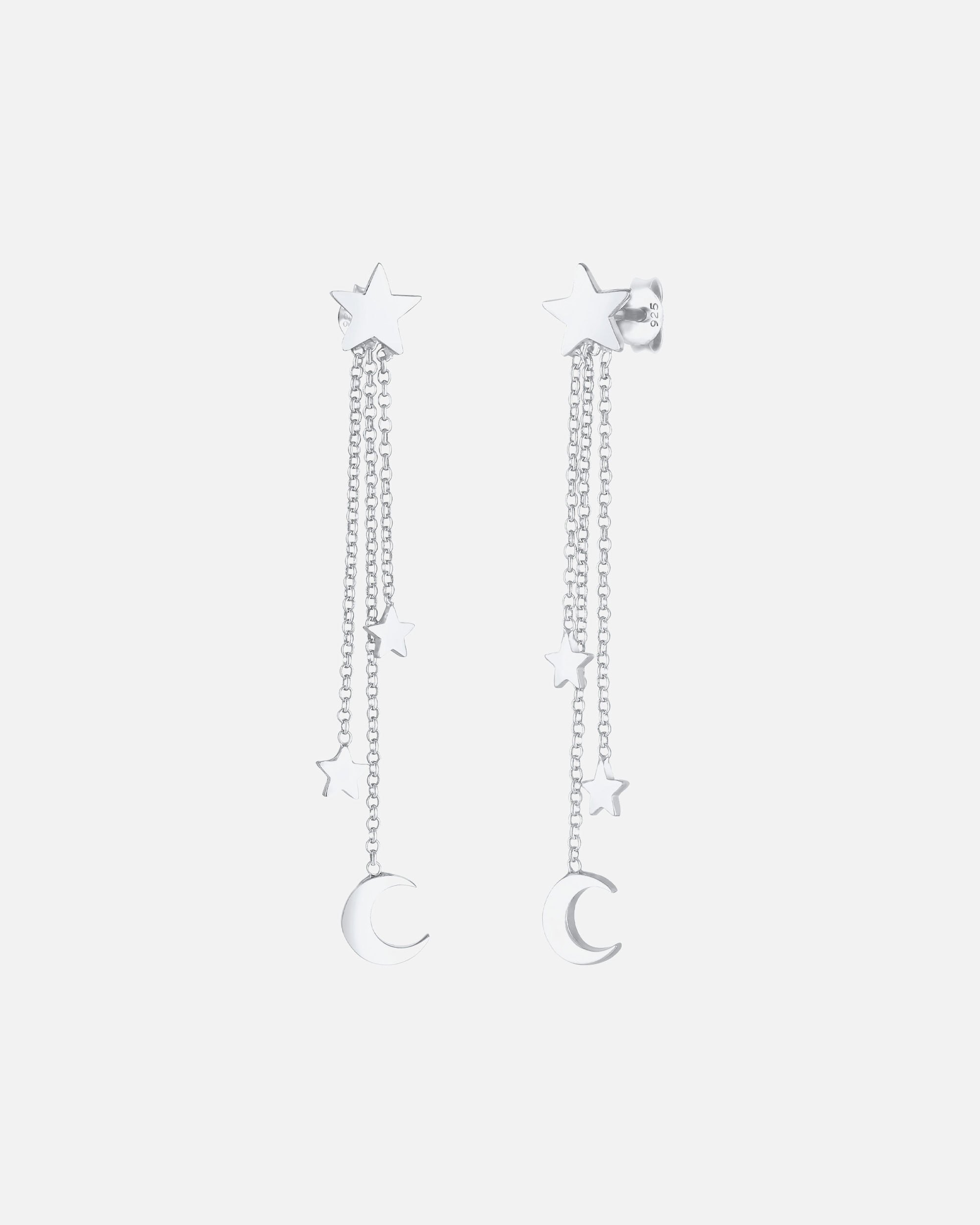 Ohrringe für Weiblich Elli Hänger Sterne Halbmond Astro Kette 925 Silber 1 Stück