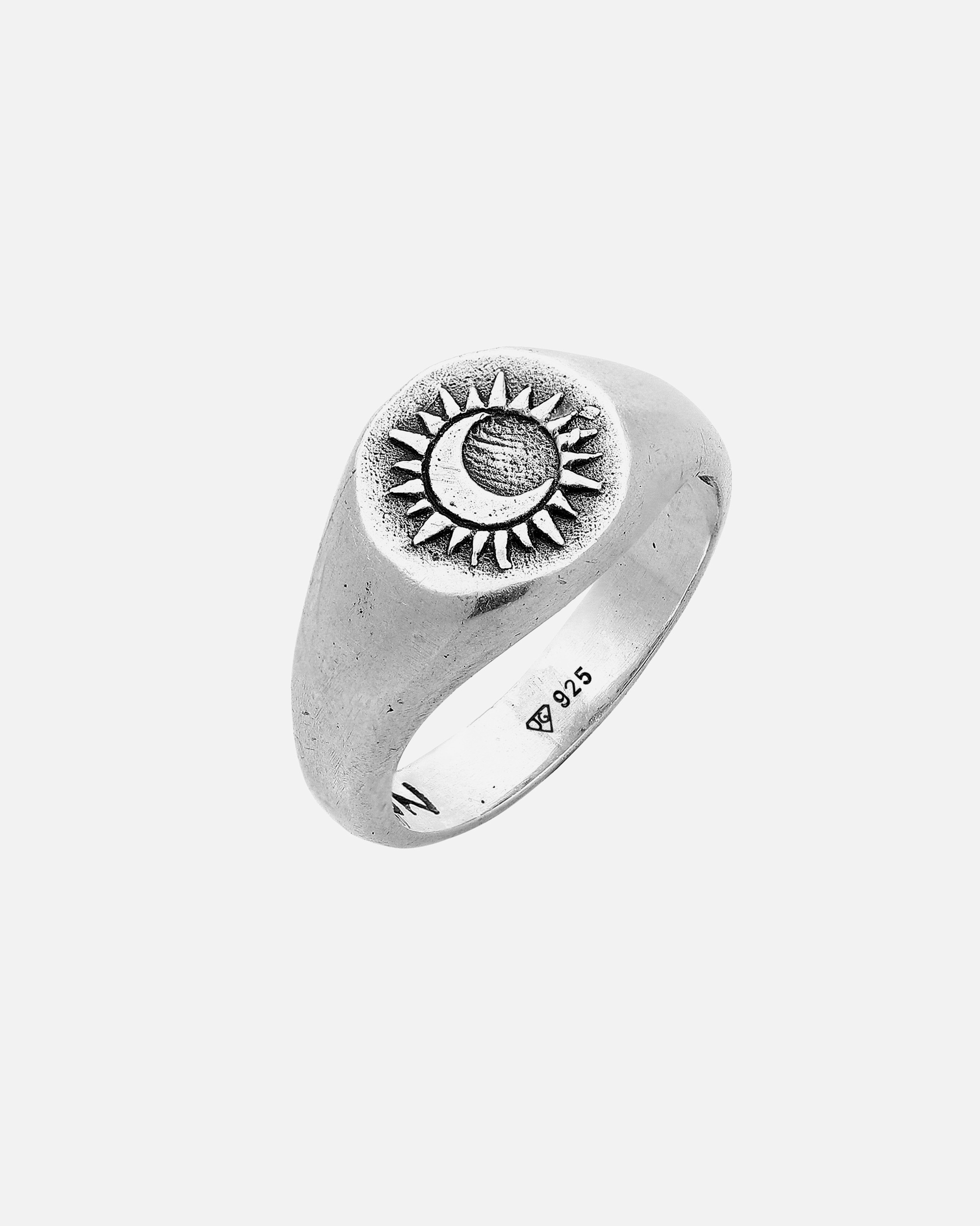 Ring für Männlich Haze & Glory Default Brand Line Siegelring - Sacred Sun Sonne Mond 925 Silber 56