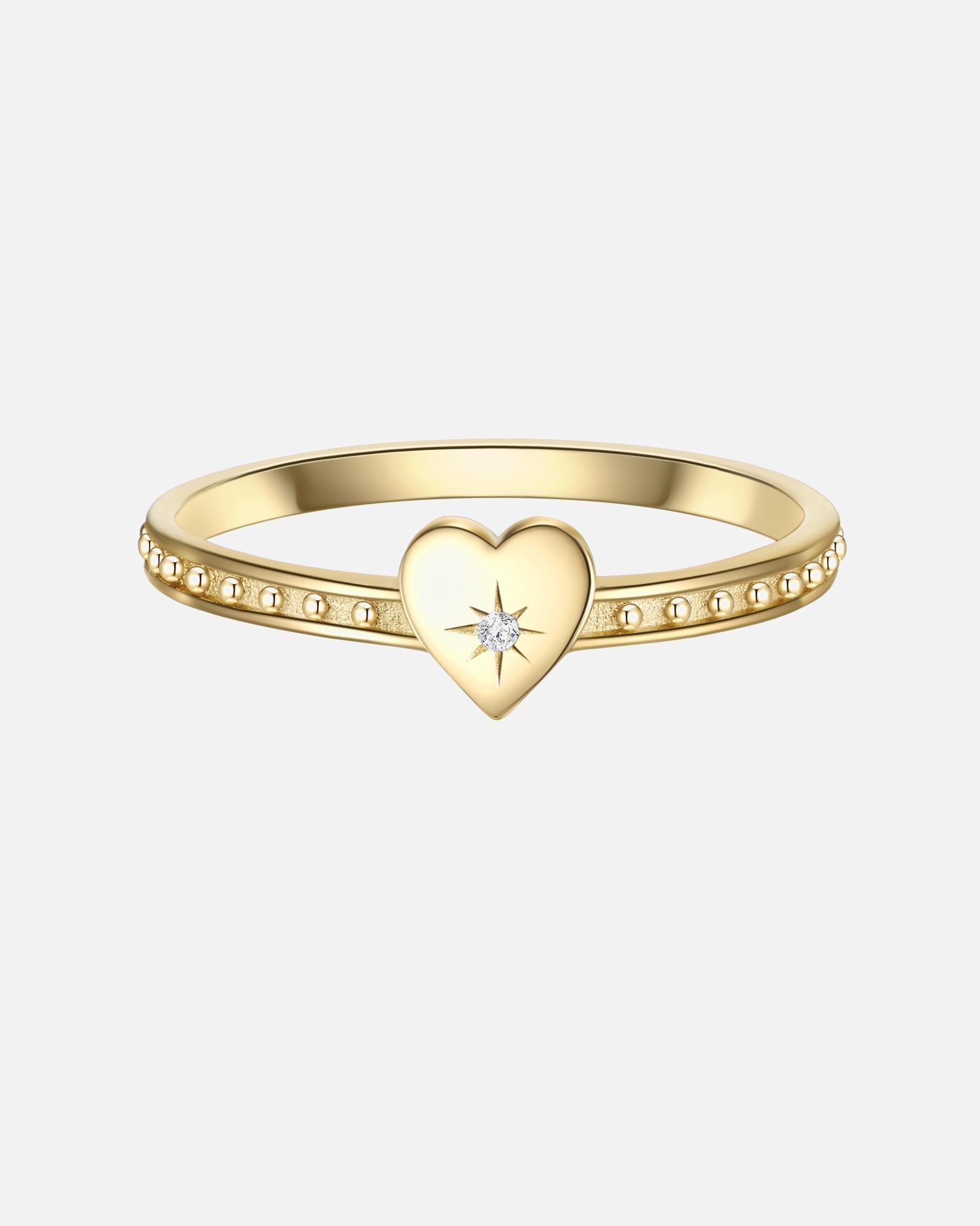 Ring für Weiblich Glanzstücke München Ring Herz aus Sterling Silber in gelbgold mit Zirkonia 48