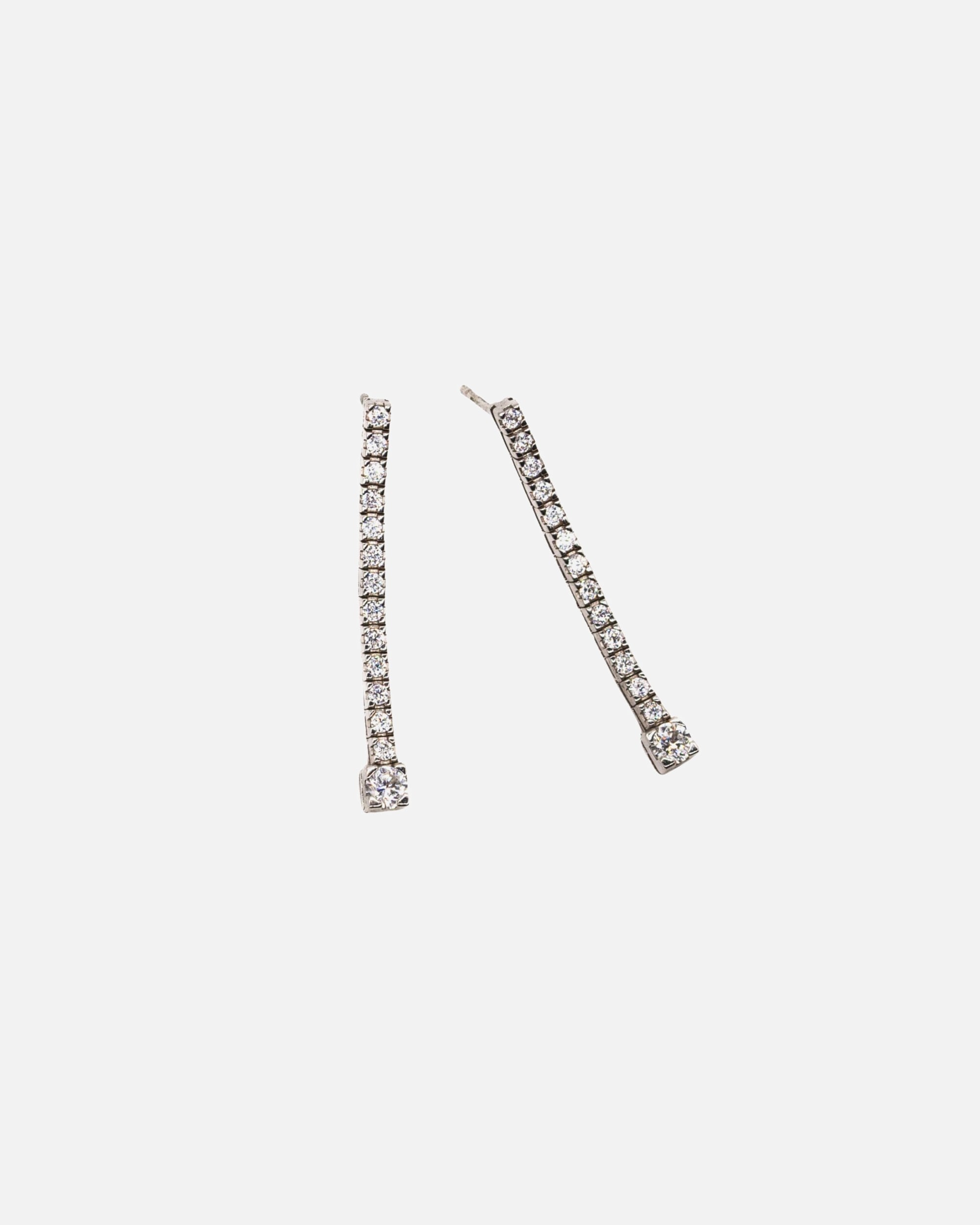 Ohrringe für Weiblich LEIS Default Brand Line Ohrhänger 925/- Sterling Silber Zirkonia weiß 4cm