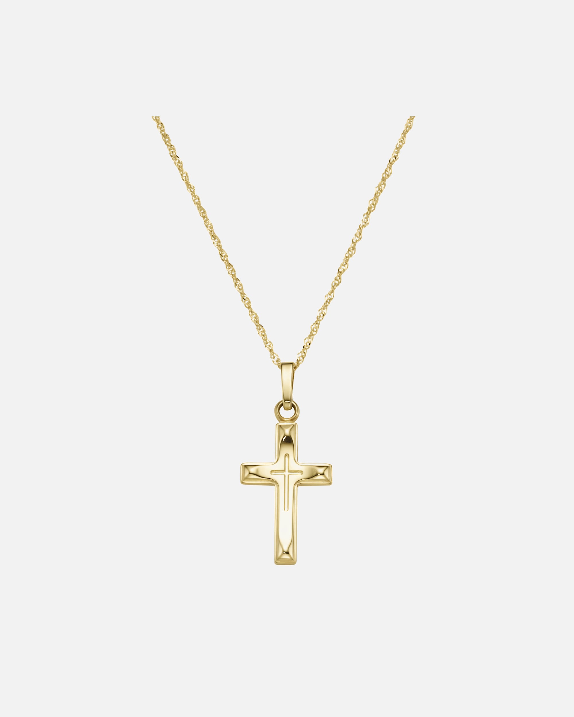 Halskette für Weiblich Luigi Merano Kette mit Kreuz-Anhänger, Gelbgold 585 45 cm