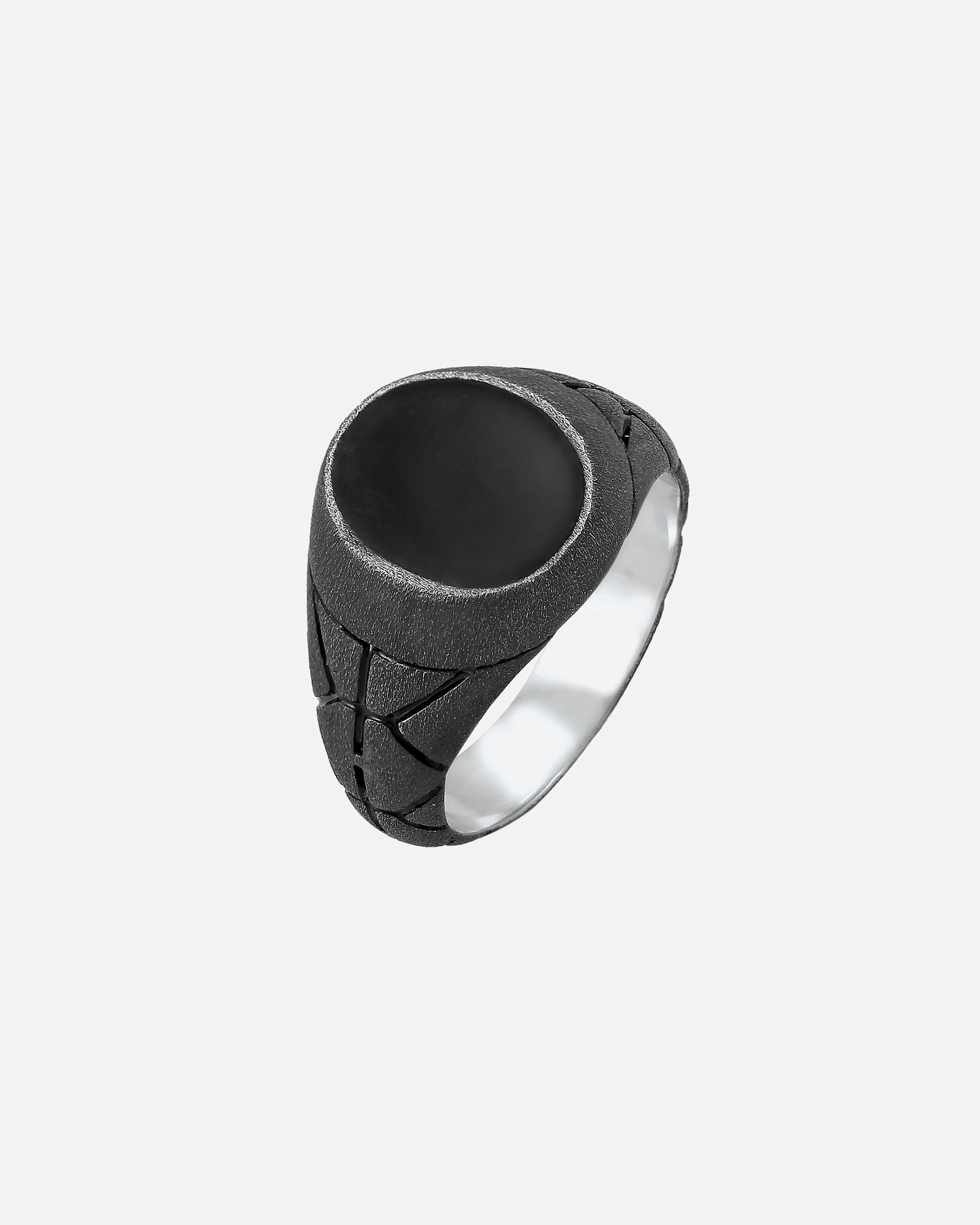 Ring für Männlich KUZZOI Basic Herren Siegelring Oval Emaille 925er Silber 56