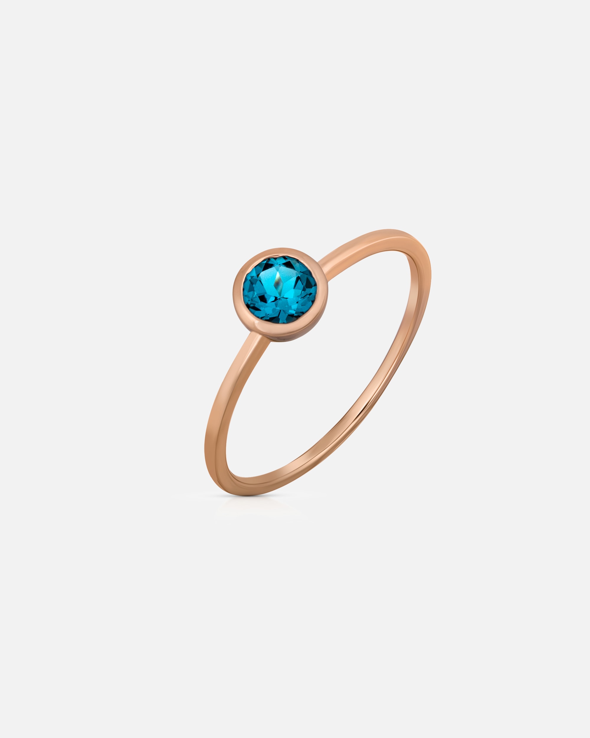 Ring für Weiblich Orolino Ring 585/- Gold Blautopas beh. blau 052 (16,6)