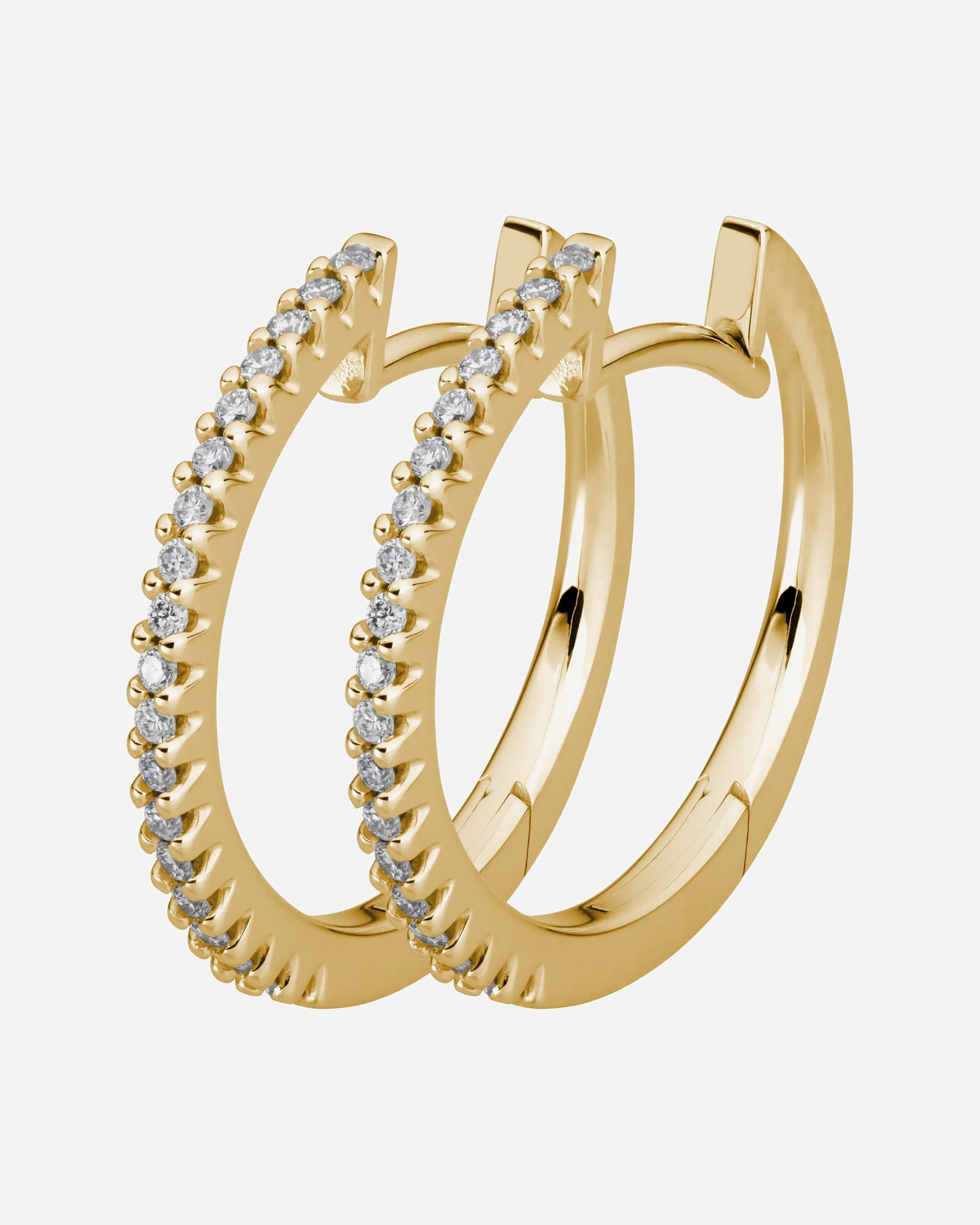 Creolen für Weiblich Lyomi Default Brand Line Klappcreolen 585/- Gold Diamant Lab Grown weiß 0,24ct. gelb vergoldet