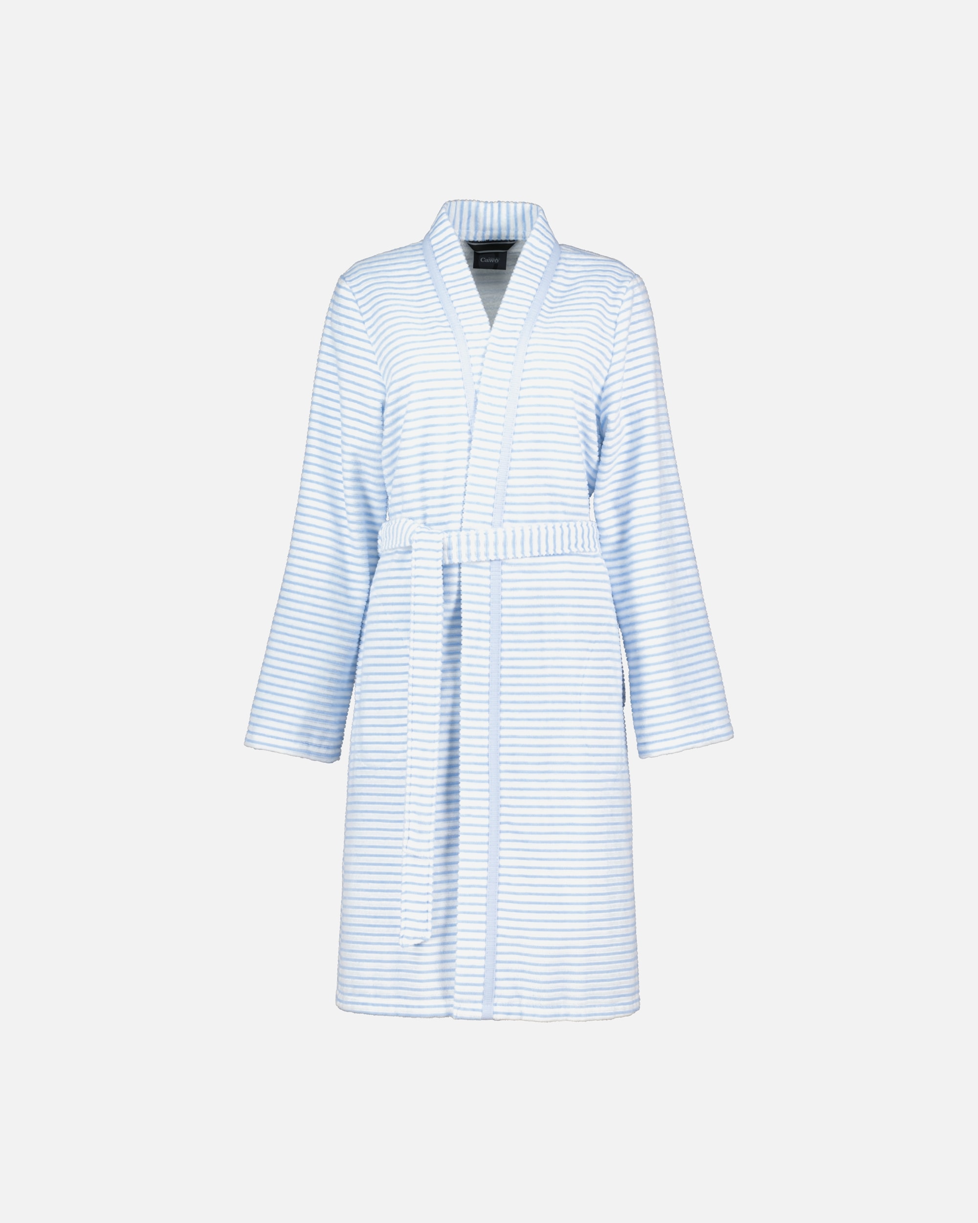 Bademantel für Weiblich Cawö Cawö Bademäntel Damen Kimono Struktur 1214 mittelblau - 11 L