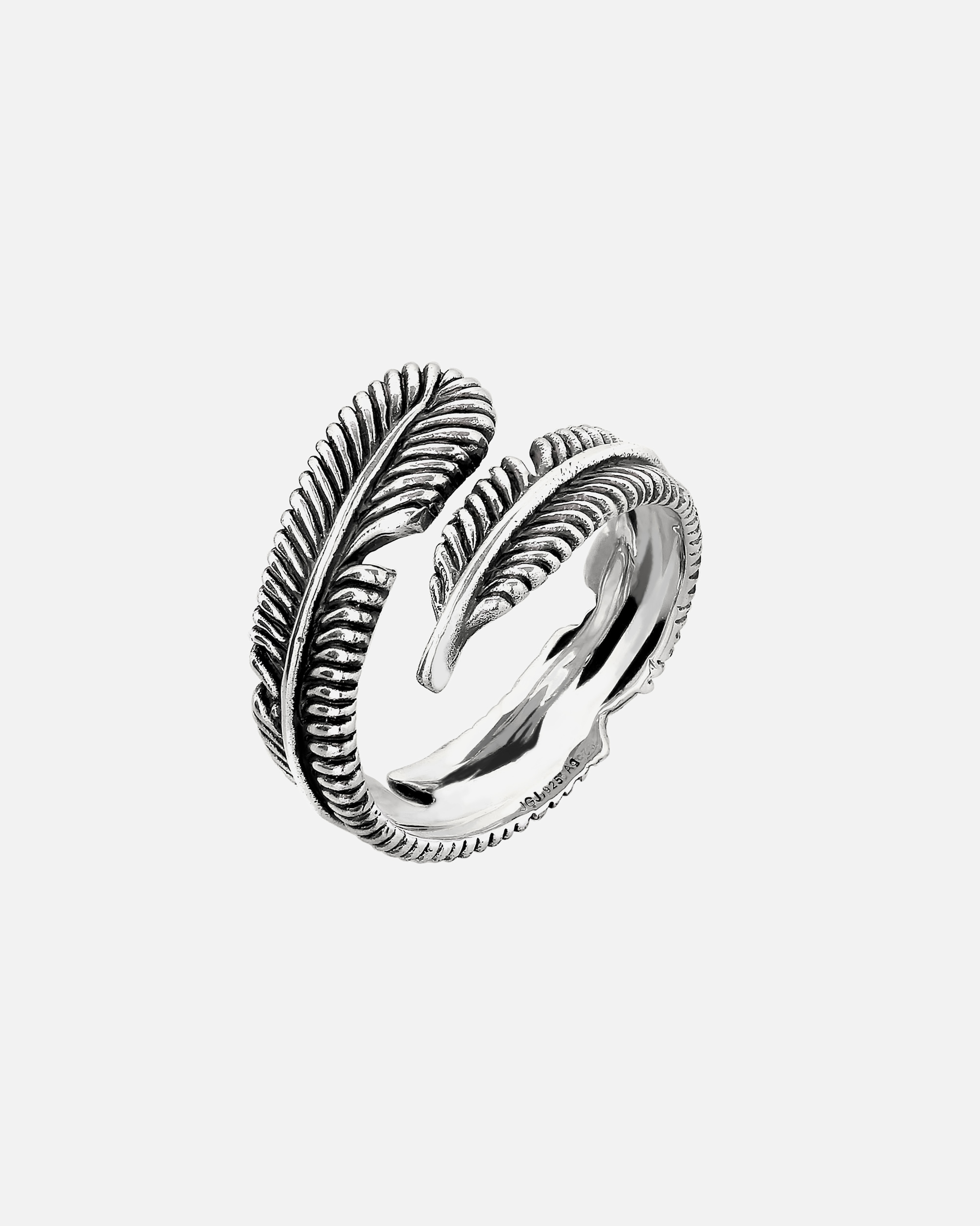 Ring für Männlich KUZZOI Feder Boho Design 925 Sterling Silber 60
