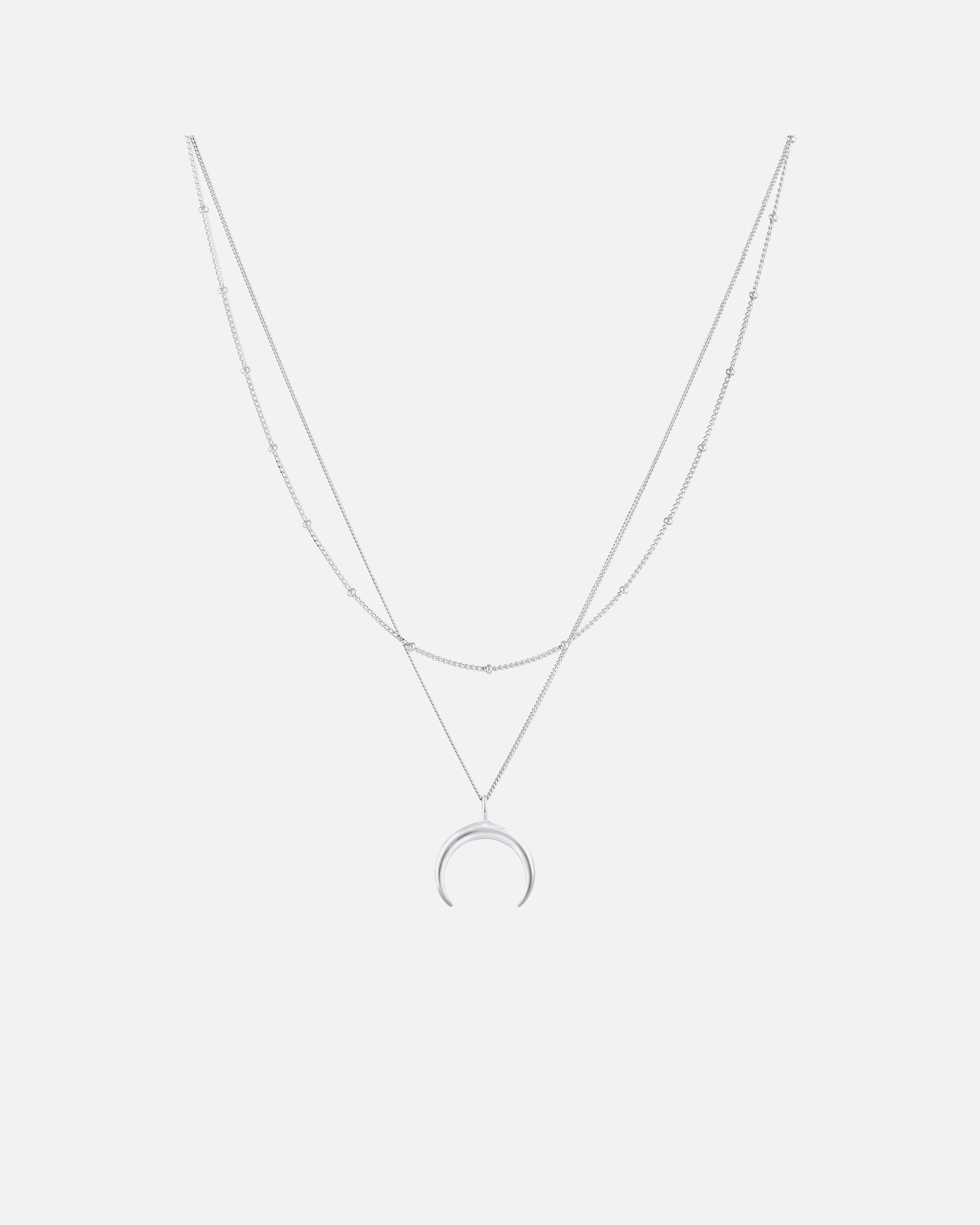 Halskette für Weiblich Elli Mond Sichel Layer Kugelkette 925 Silber 1 Stück