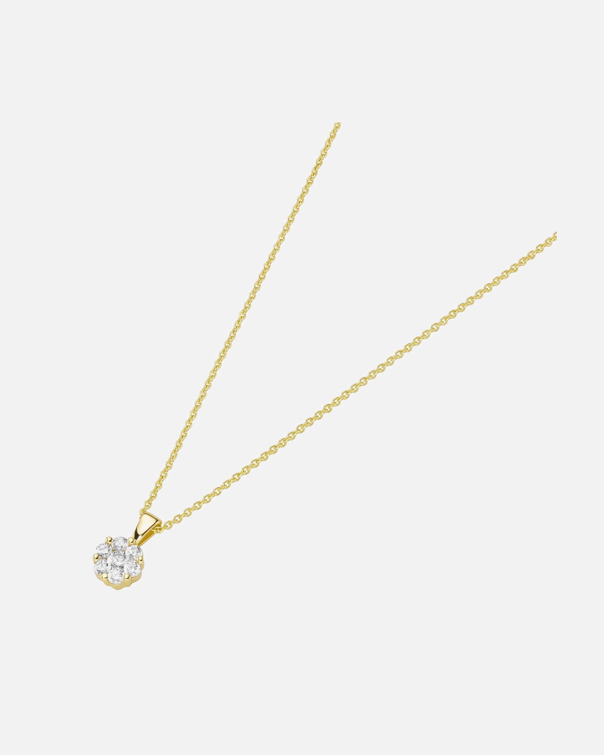 Halskette für Weiblich Smart Jewel Kette Blüte, Zirkonia Steine, Silber 925 Gold