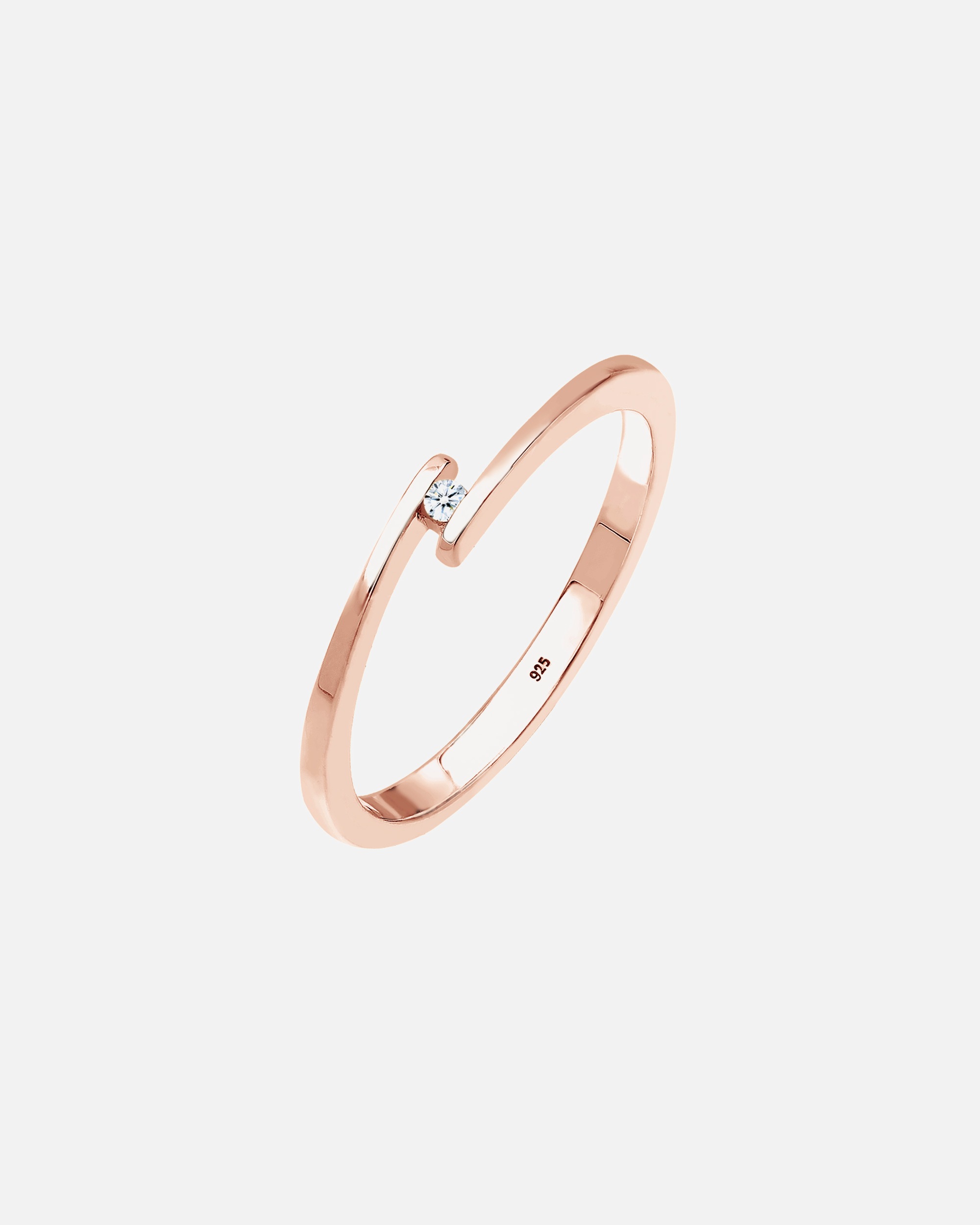 Ring für Weiblich Elli DIAMONDS Verlobungsring Solitär Diamant 0.015 ct.925 Silber 54
