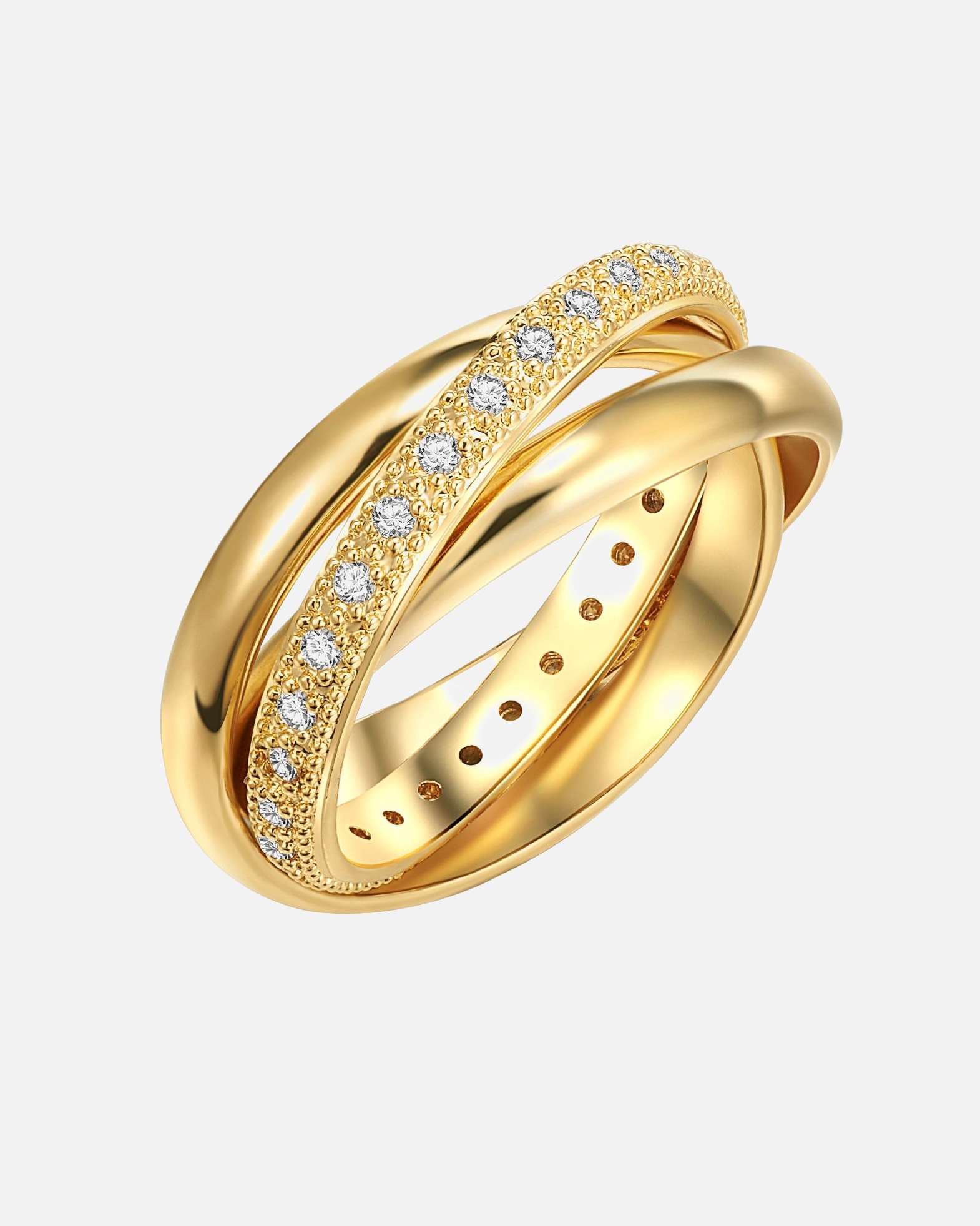 Ring für Weiblich Lulu & Jane Ring Messing Zirkonia in Gelbgold 54