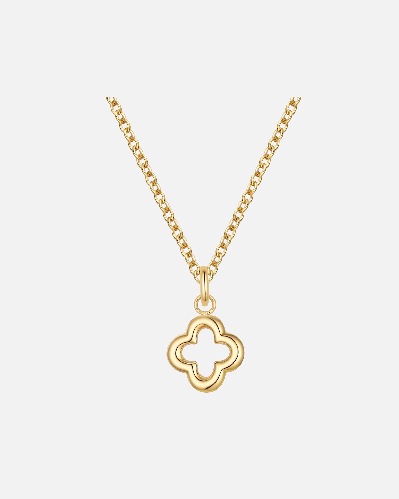 Halskette für Weiblich Halskette Kleeblatt aus Edelstahl in gelbgold 40,0 cm Basiskette + 5,0 cm Verlängerung