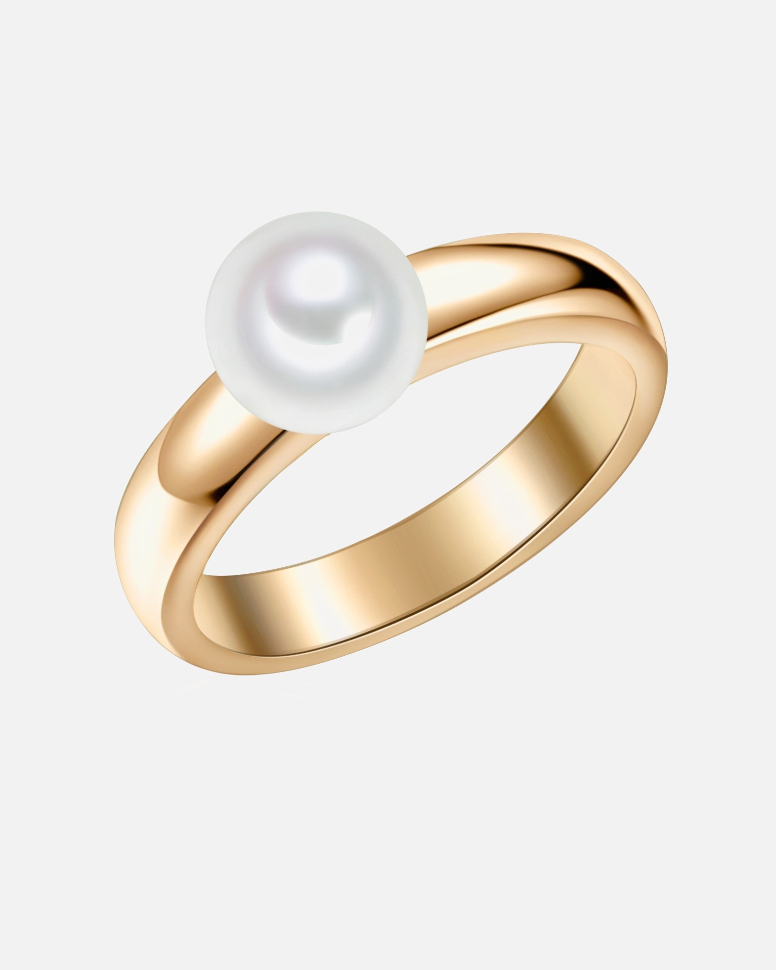 Ring für Weiblich Valero Pearls Ring aus Sterling Silber in gelbgold mit Süßwasser-Zuchtperle 52