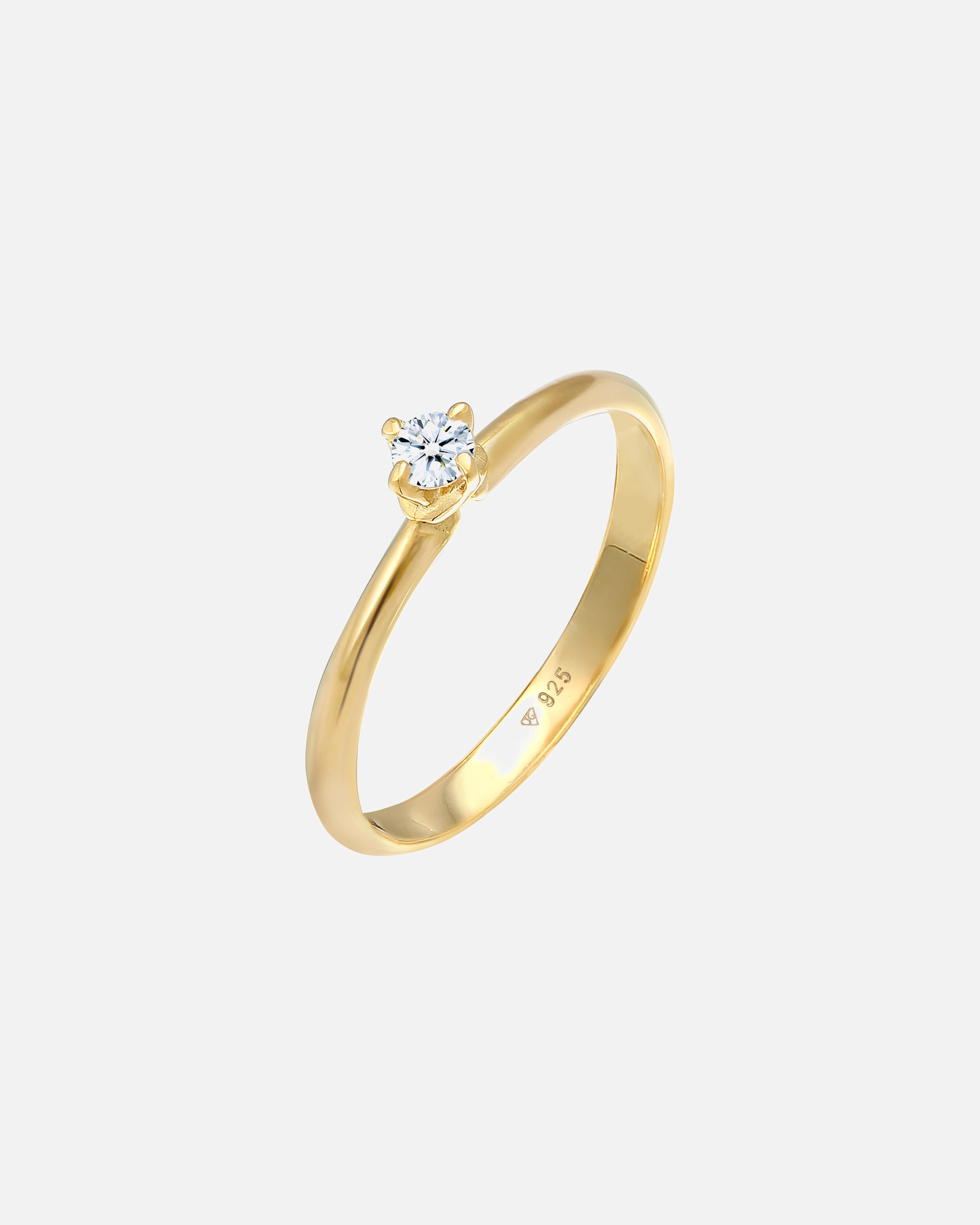 Ring für Weiblich Elli DIAMONDS Ring Solitär Diamant (0.11 ct.) Klassik 925 Silber 56