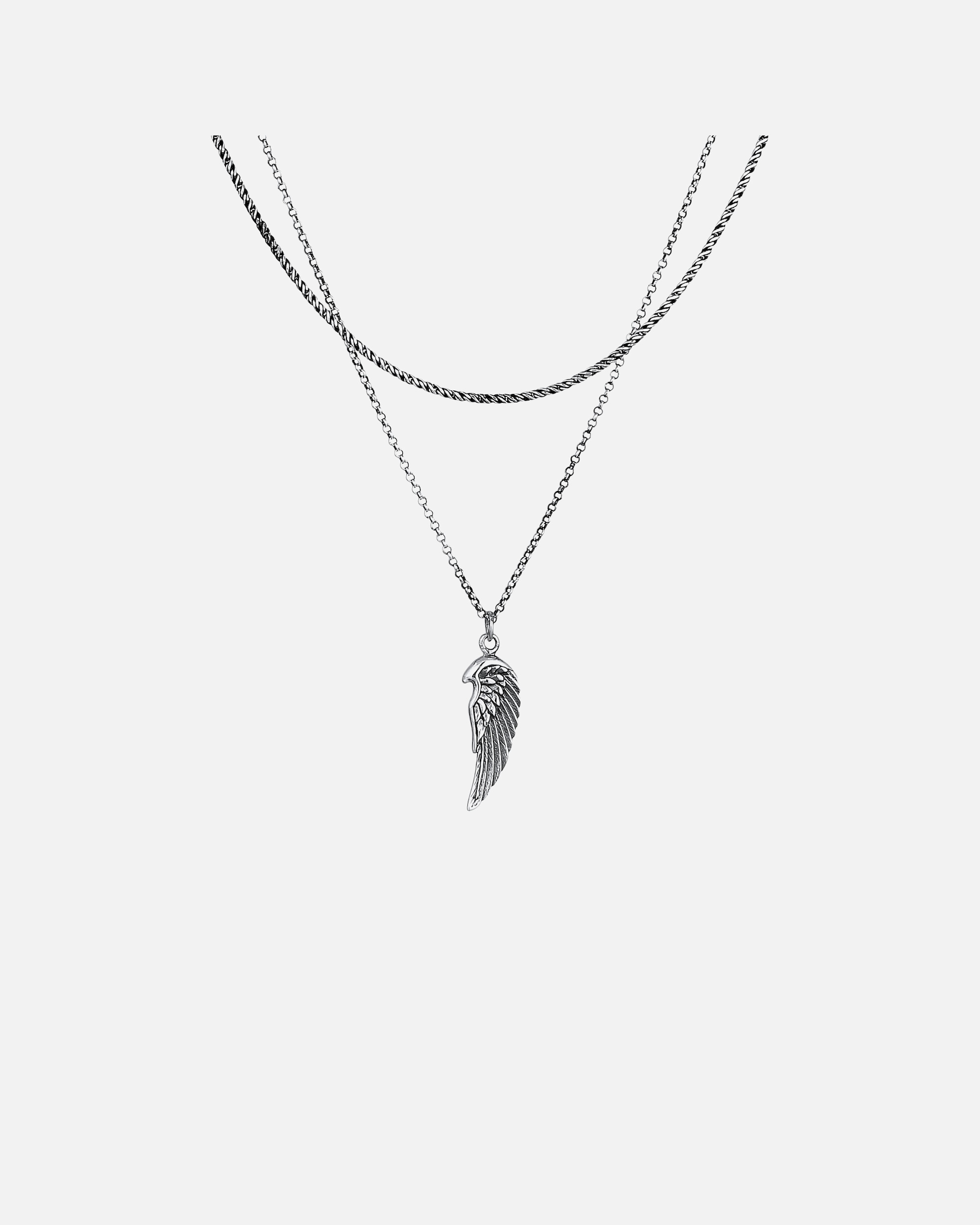 Halskette für Männlich KUZZOI Herren Layer Kordel Erbskette Flügel 925 Silber 1 Stück