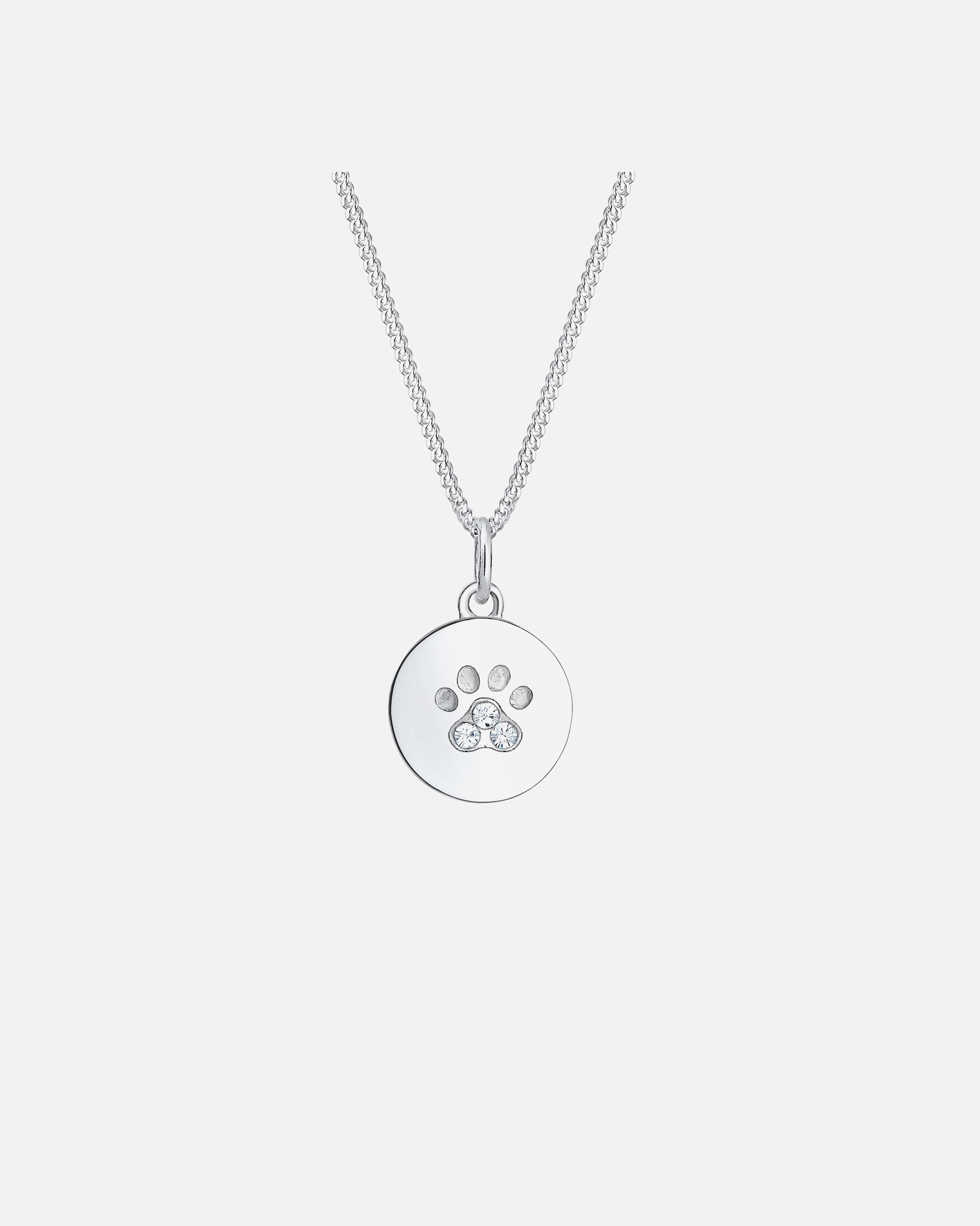 Halskette für Weiblich Elli Pfote Hund Katze 925 Silber, mit Kristallen von Swarovski® 1 Stück