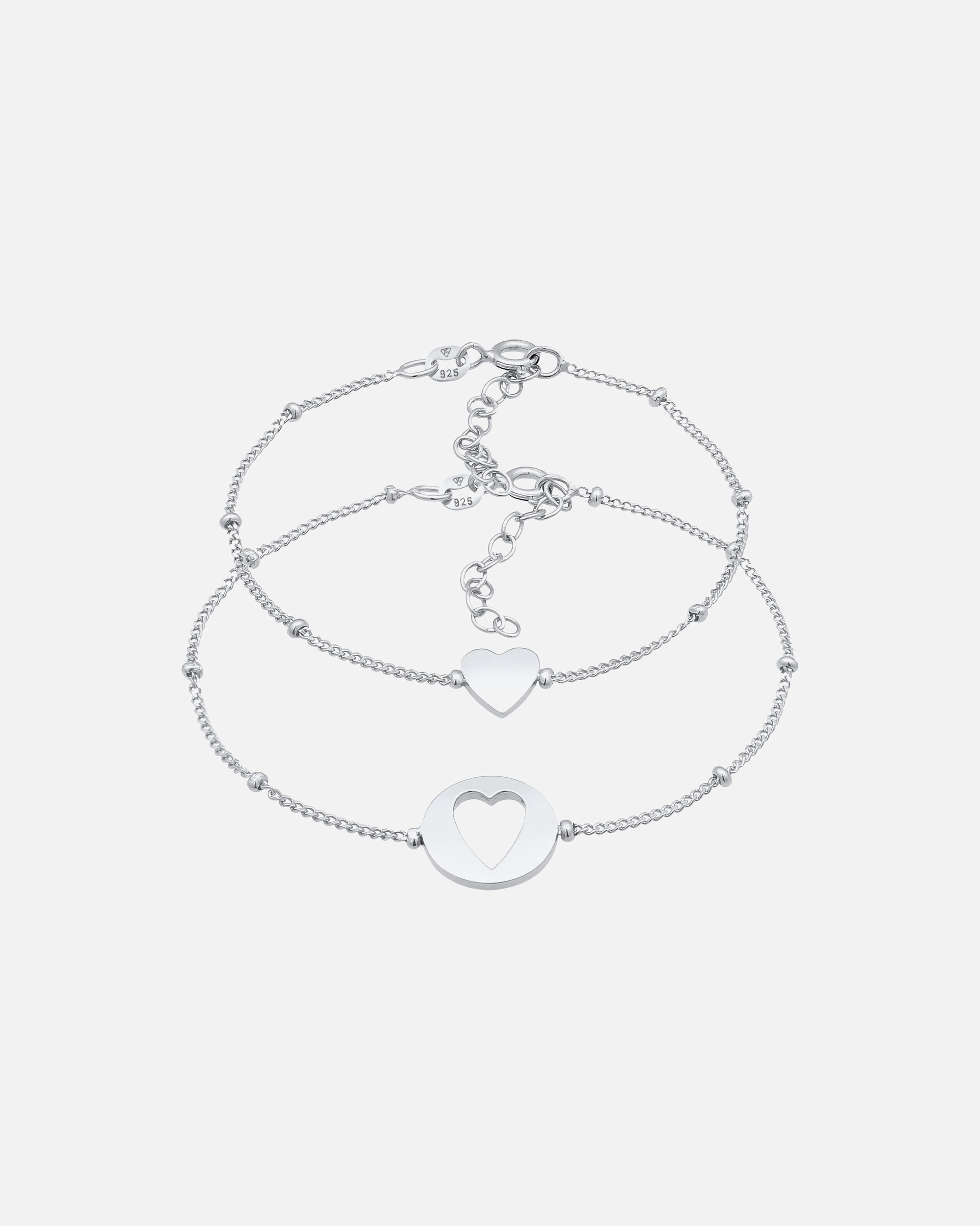 Armband für Weiblich Elli Herz Liebe Cut Out Mutter Kind Set 925 Silber 1 Stück