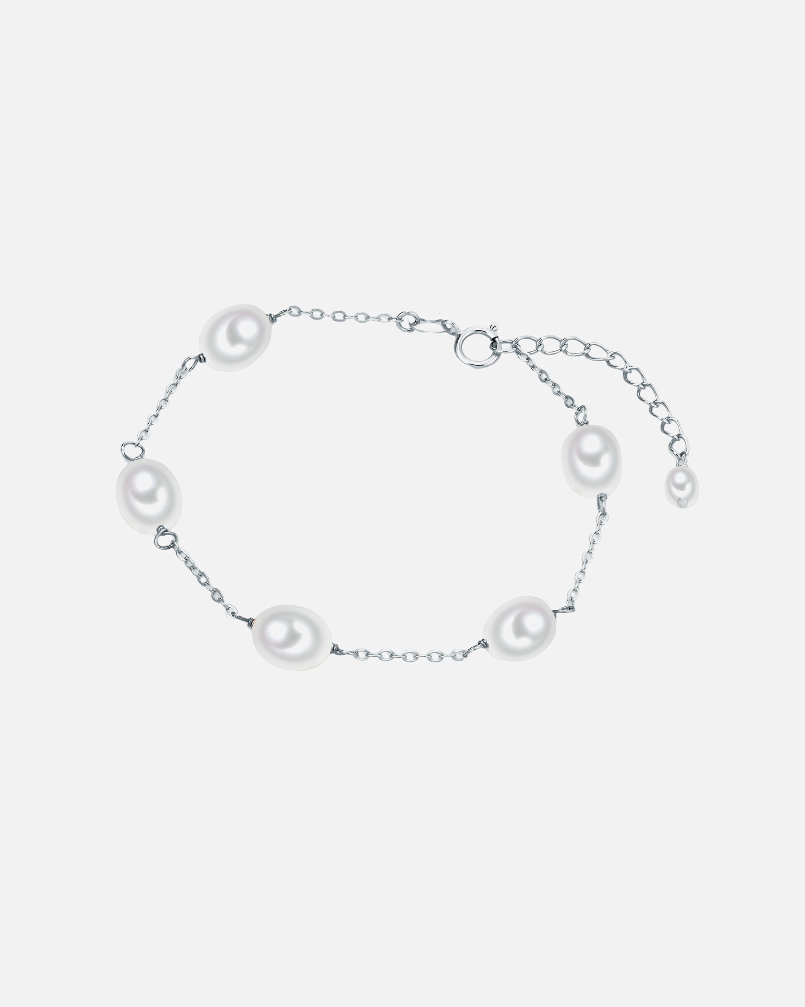 Armband für Weiblich Valero Pearls Perlen-Armband Sterling Silber Süßwasser-Zuchtperle in Silber 1 Stück