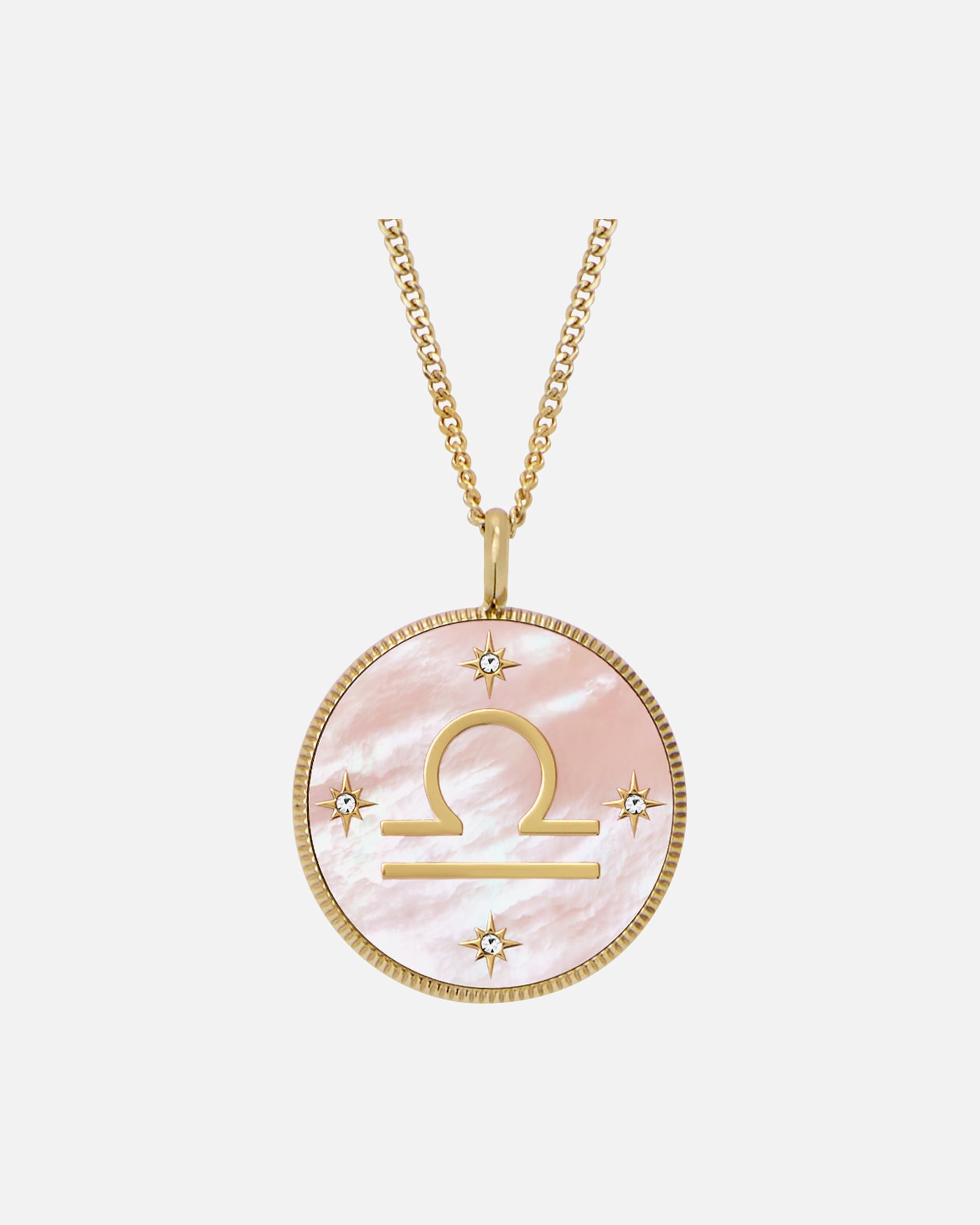 Halskette für Weiblich Fossil Kette Edelstahl gold, rosa, Waage